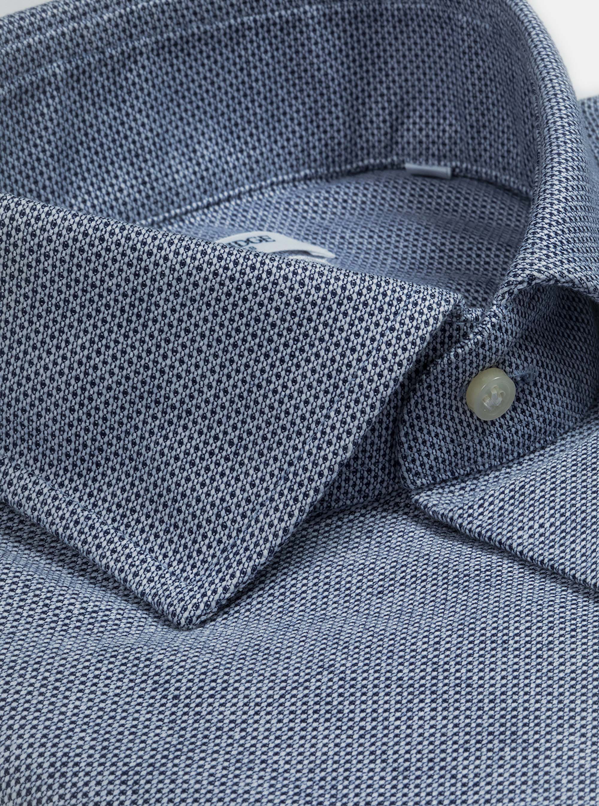 Camicia in cotone operato, BLU NAVY