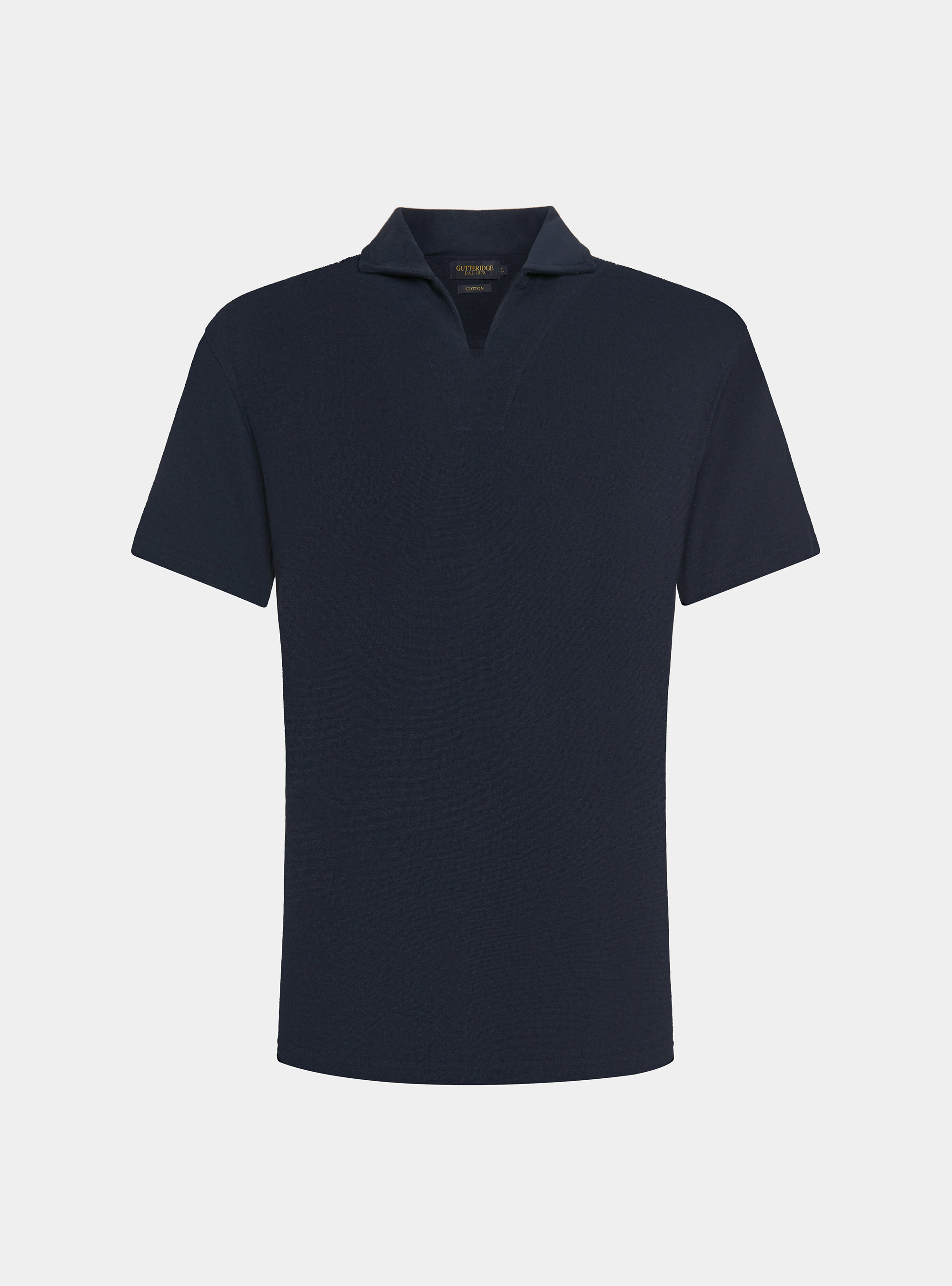 Maglia a polo in puro cotone spugna, BLU NAVY