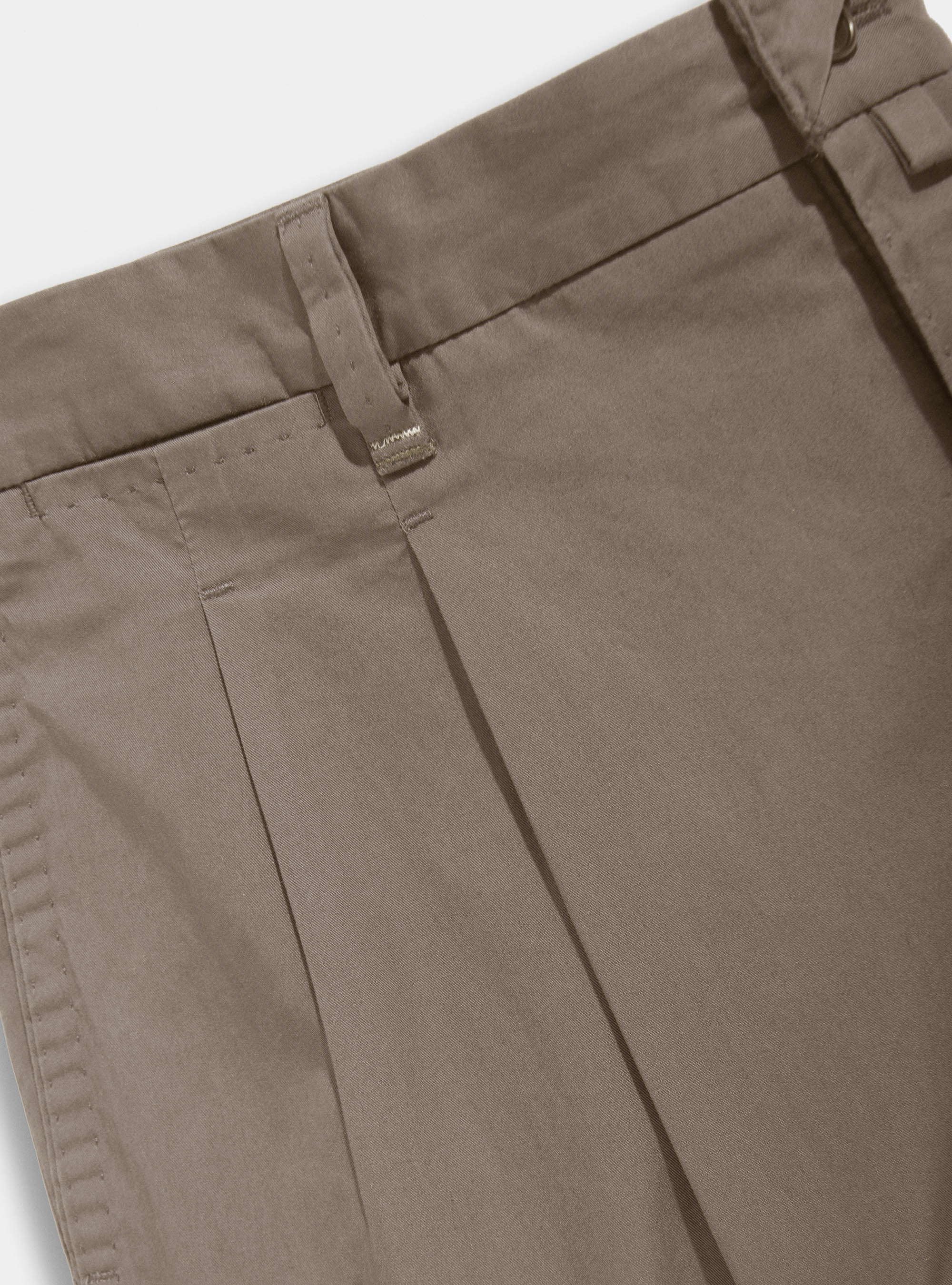 Double pleat cotton twill chino trousers