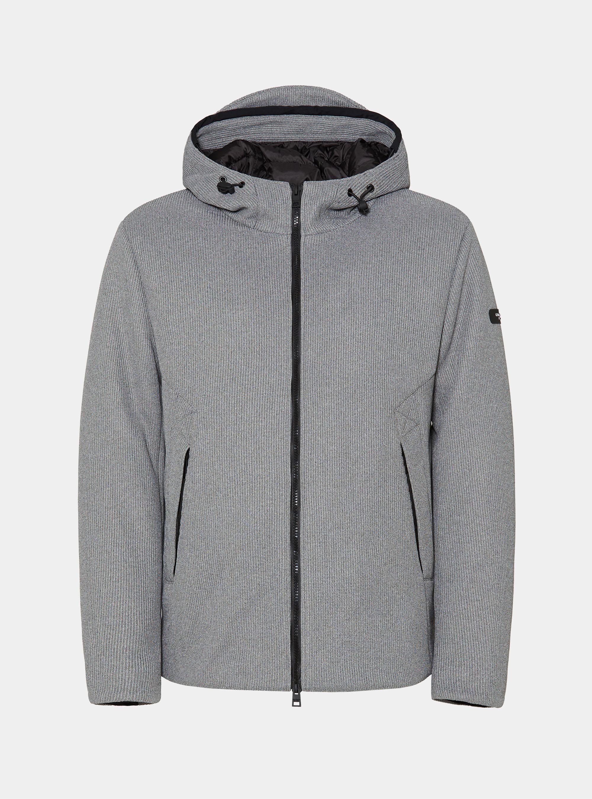 Giubbotto tecnico imbottito con cappuccio, GRIGIO MELANGE 0151C