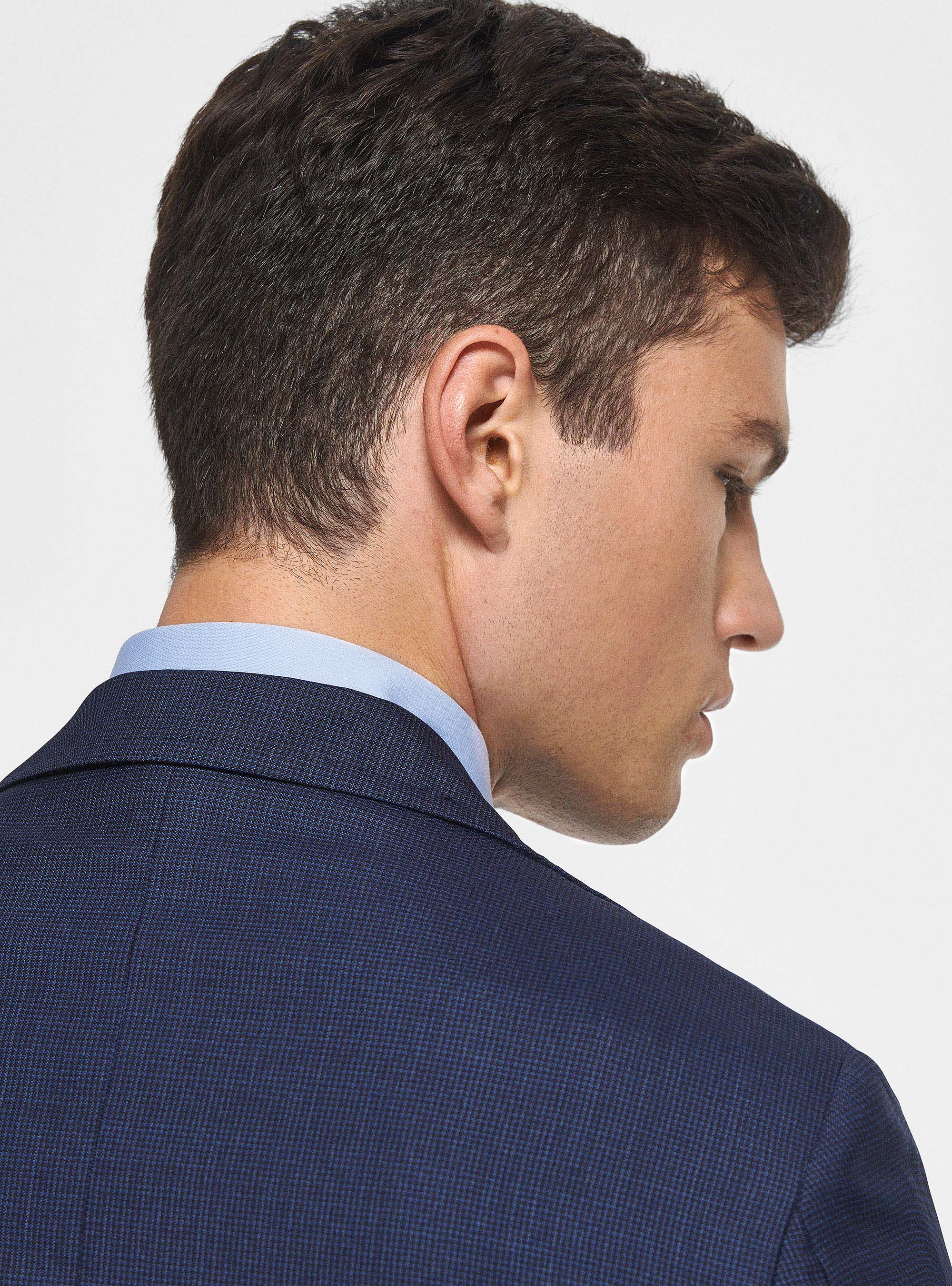 Giacca per abito in pura lana pied de poule Vitale Barberis Canonico, BLU NAVY