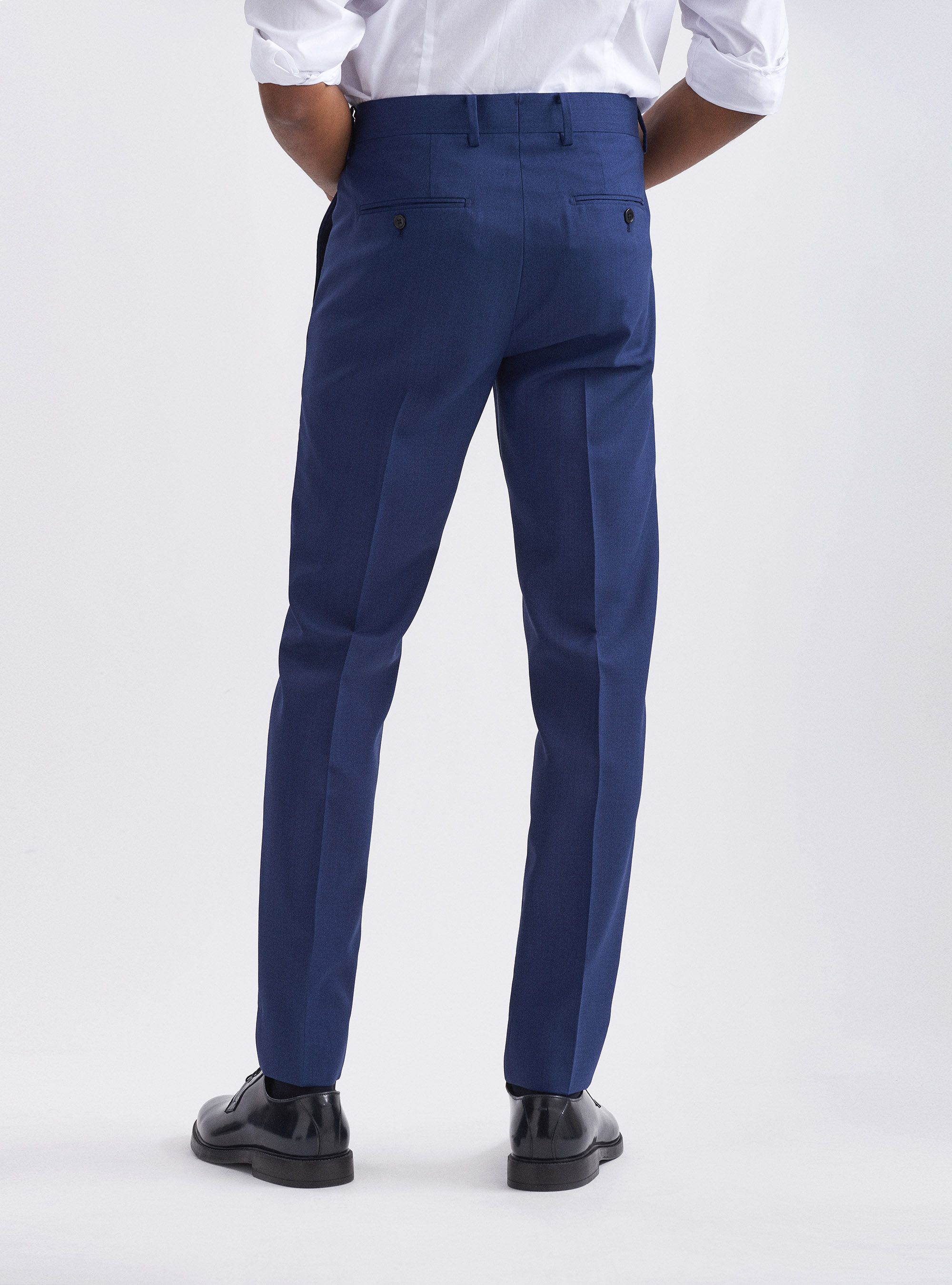 Pantaloni per abito in pura lana tessuti Vitale Barberis Canonico, BLU