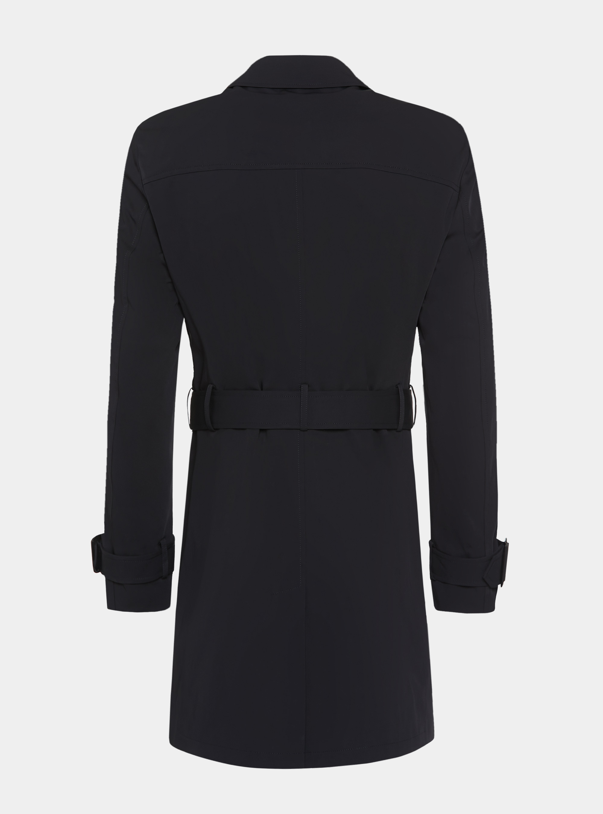Cotton twill trench coat, NAVY BLUE