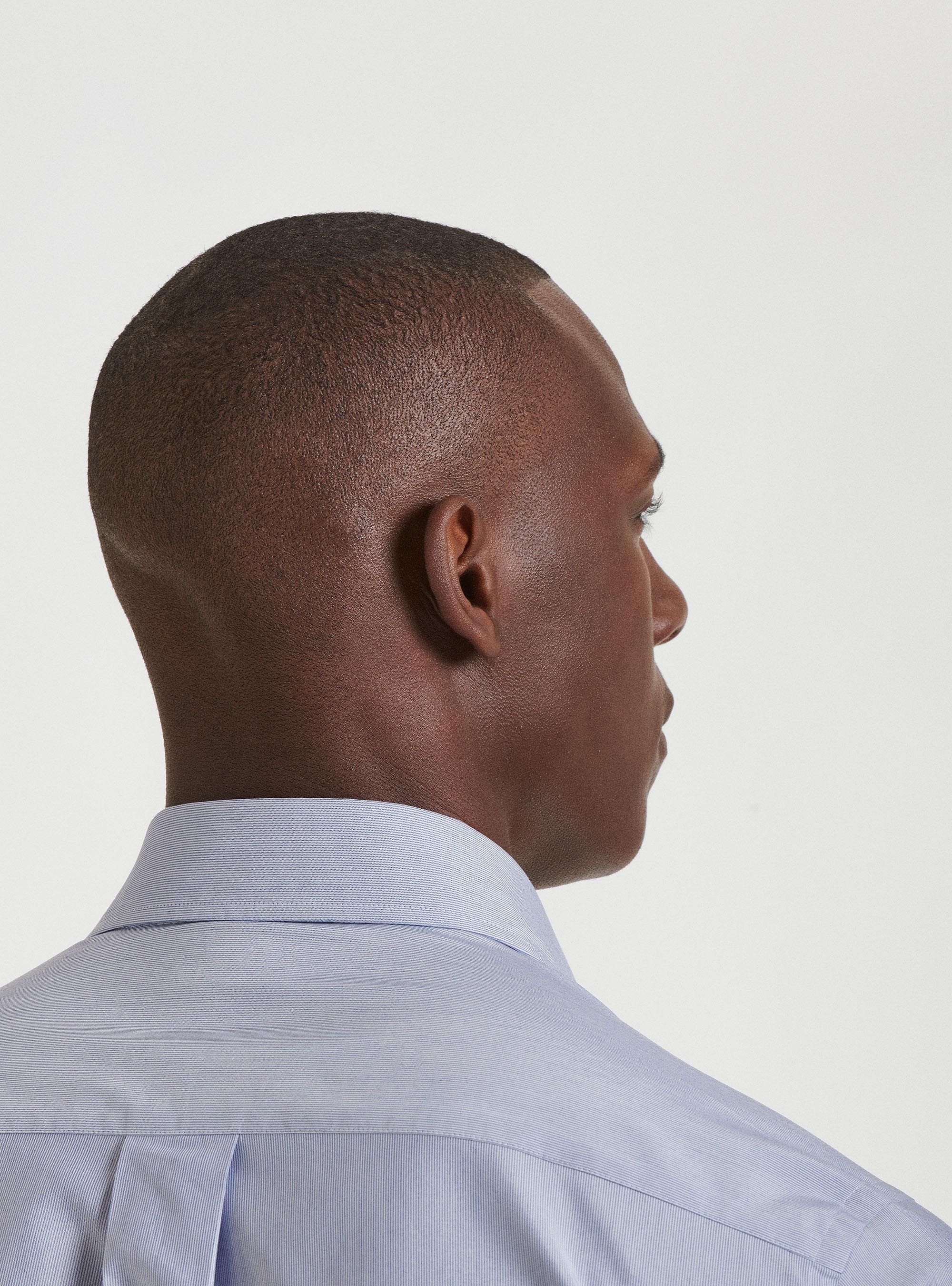 Camicia collo button down in misto cotone Ecomade, BLU