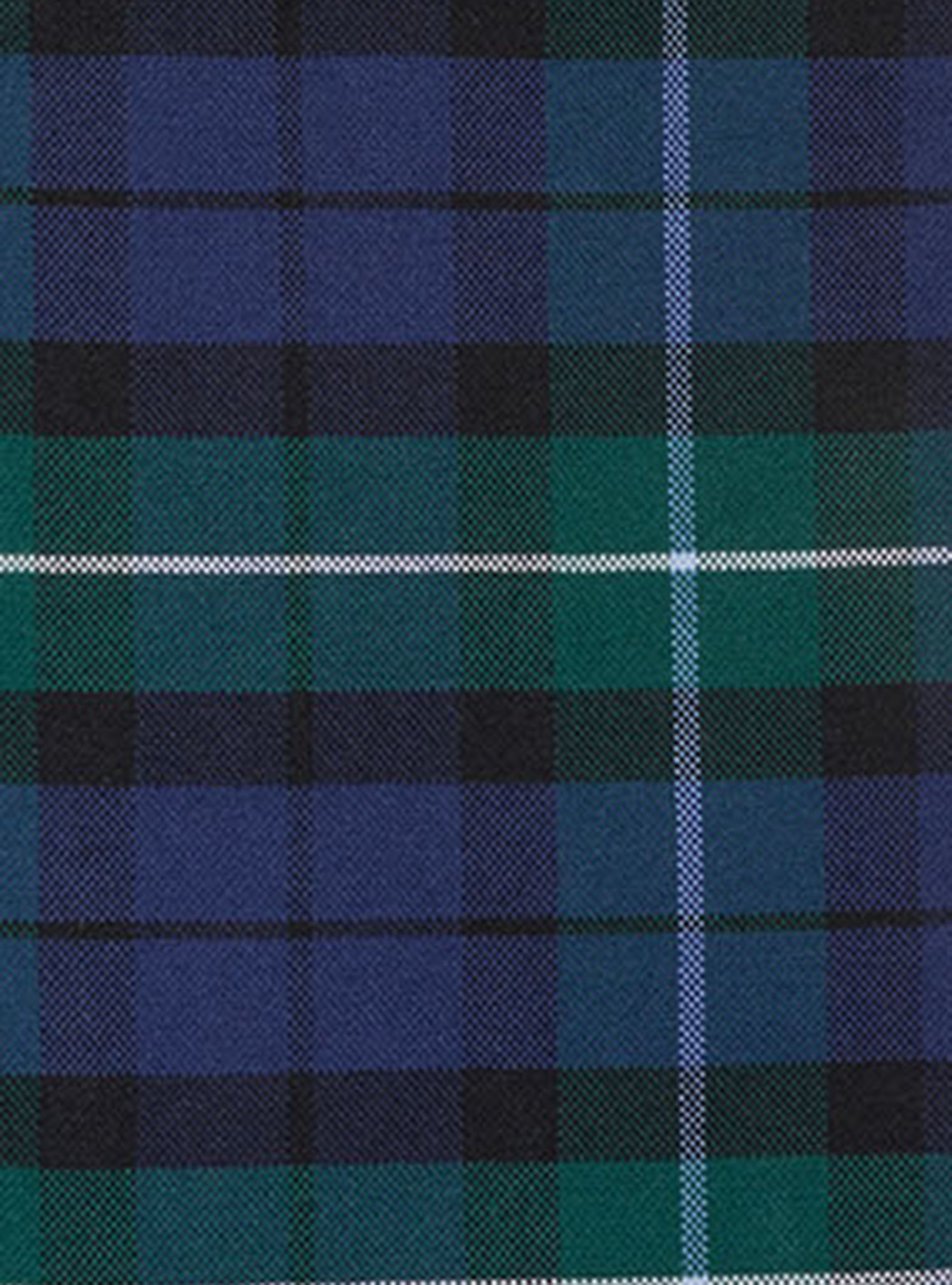 Semi-open collar french collar shirt in tartan cotton, BLUE