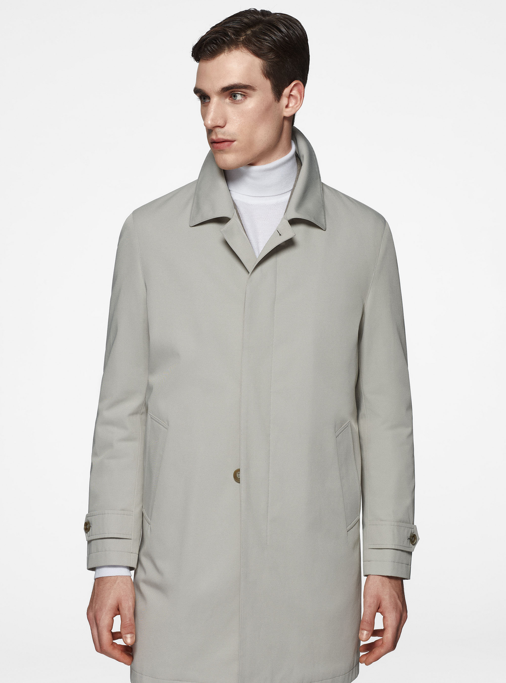 Impermeabile imbottito in cotone tecnico, ECRU