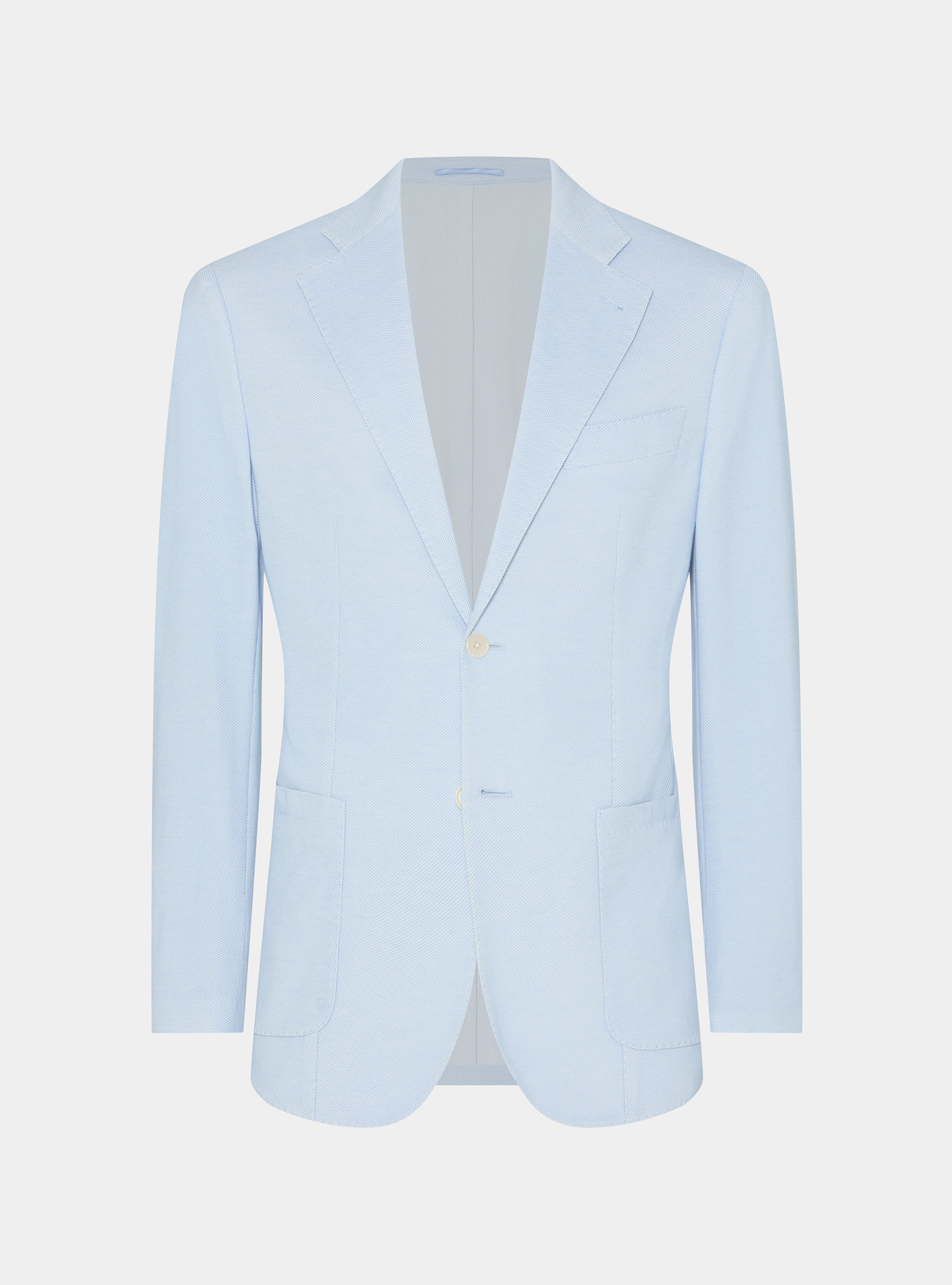 Giacca jersey in misto cotone, AZZURRO