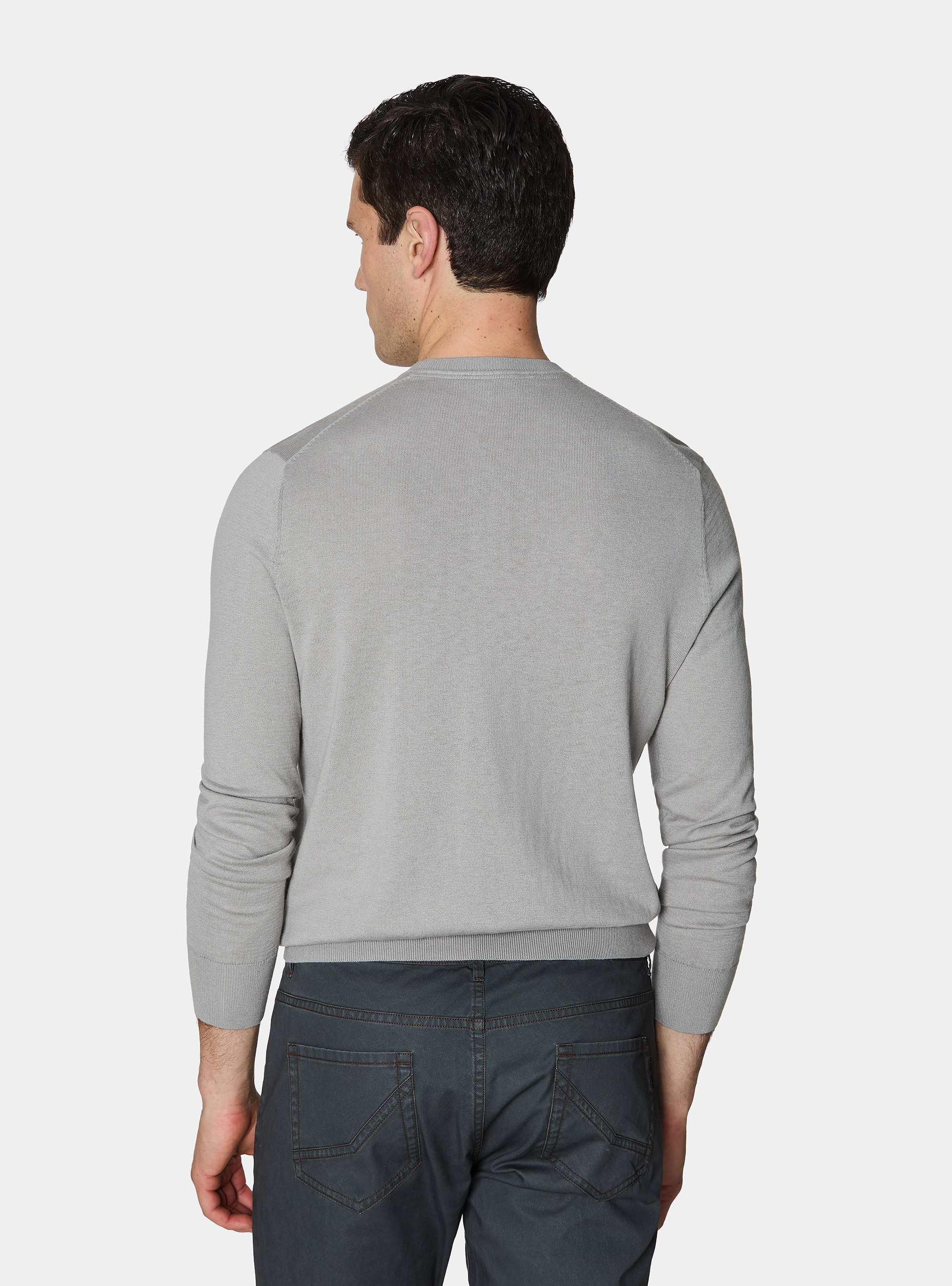 Maglia girocollo in cotone seta e cashmere, PERLA 0178C