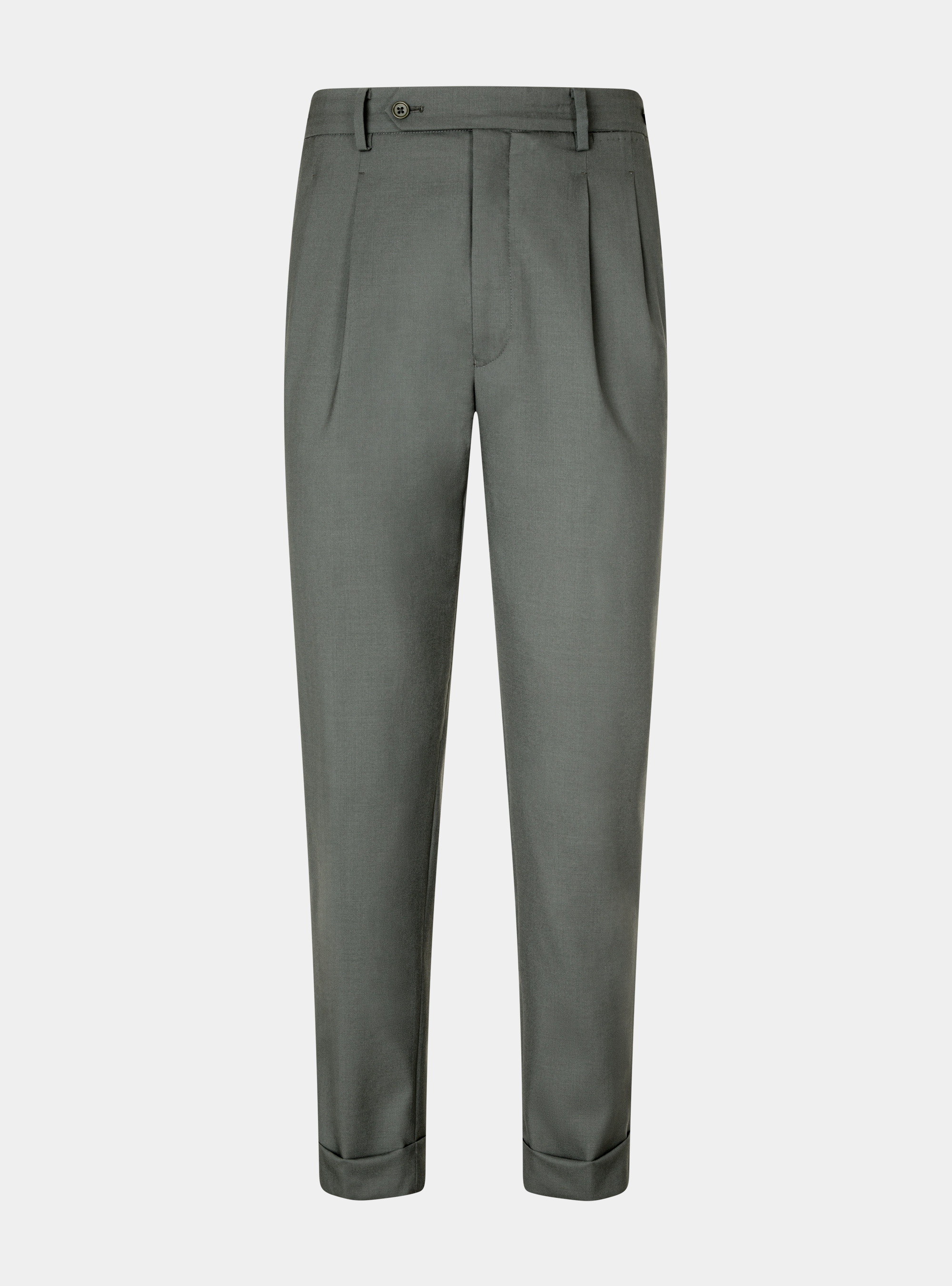 Pantaloni con pince in pura lana Vitale Barberis Canonico, SALVIA 0602C