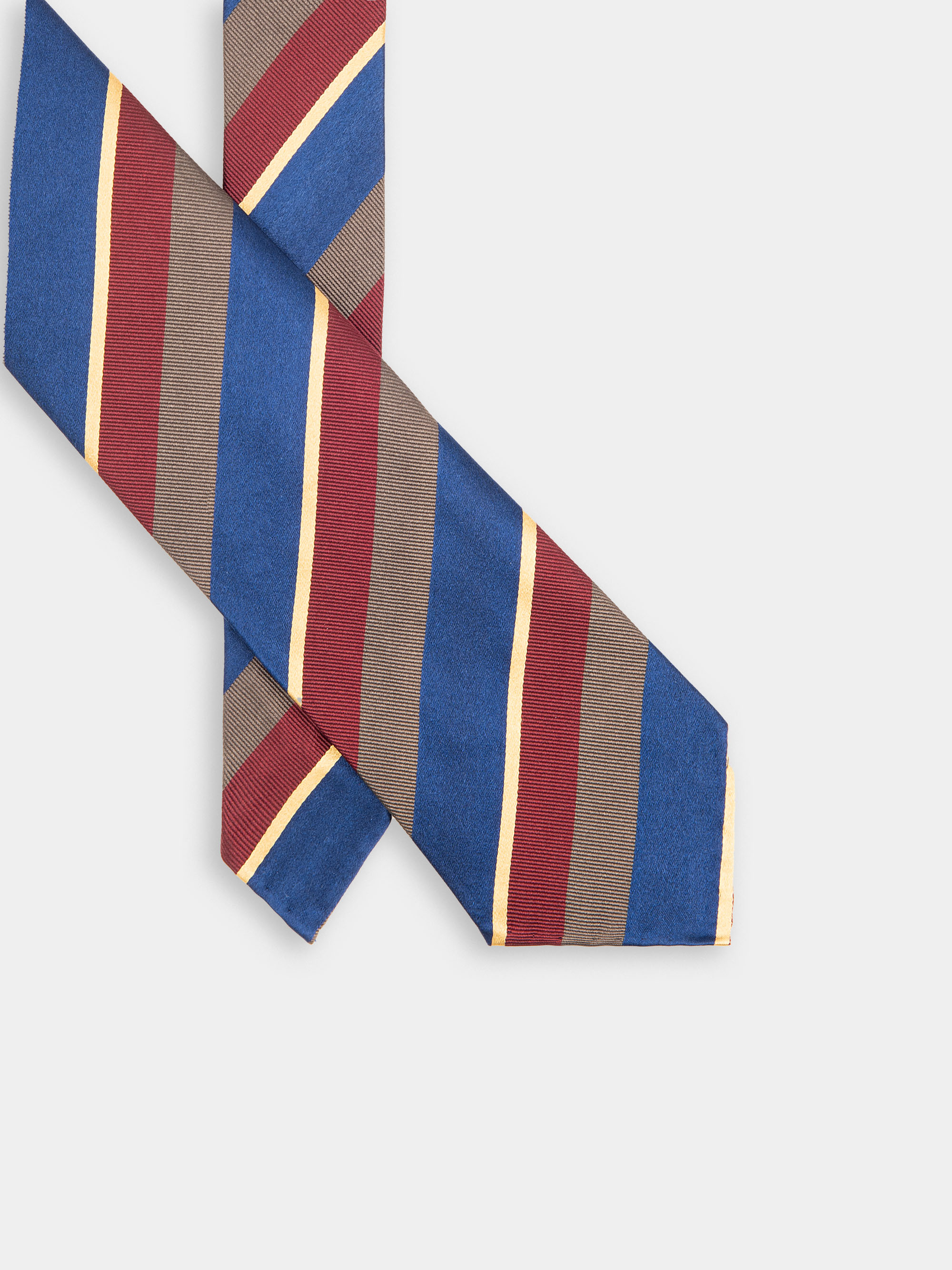 Cravatta in pura seta fantasia regimental, BLU