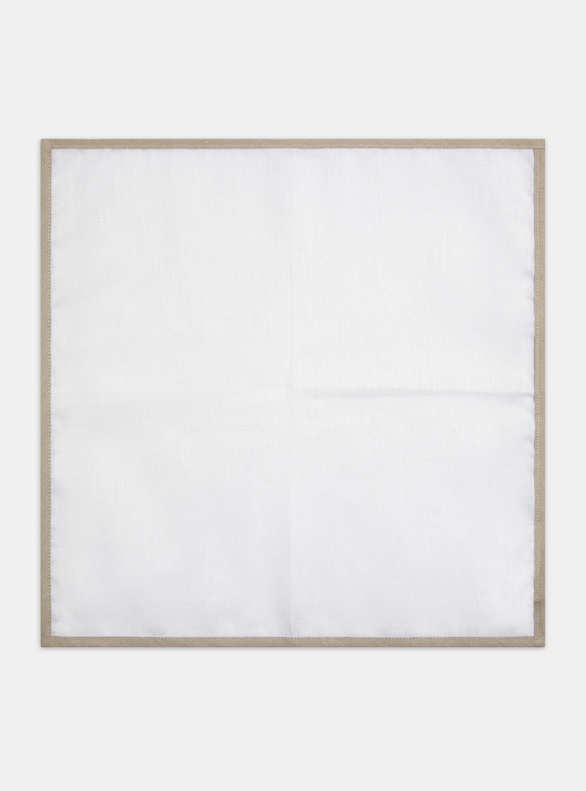 Linen pocket square, SAND/WHITE