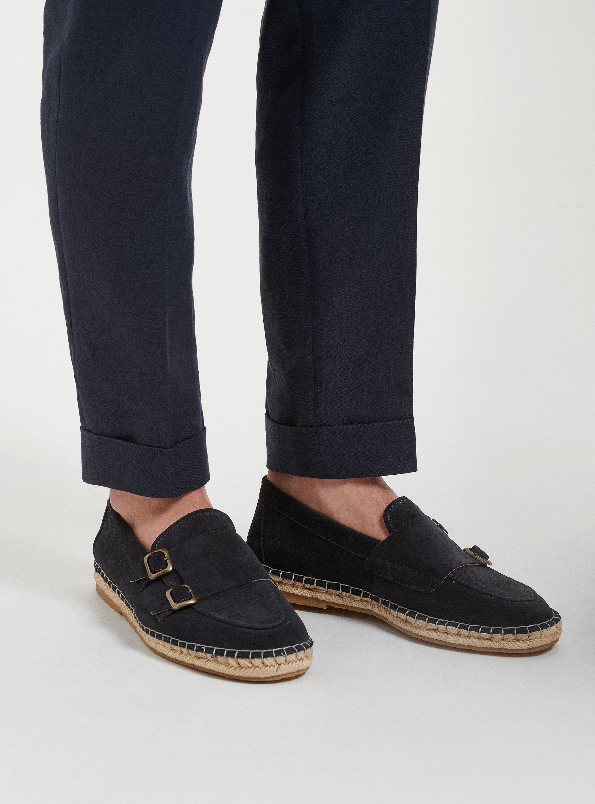 Espadrilles mit doppelter Schnalle, NAVY 0218C