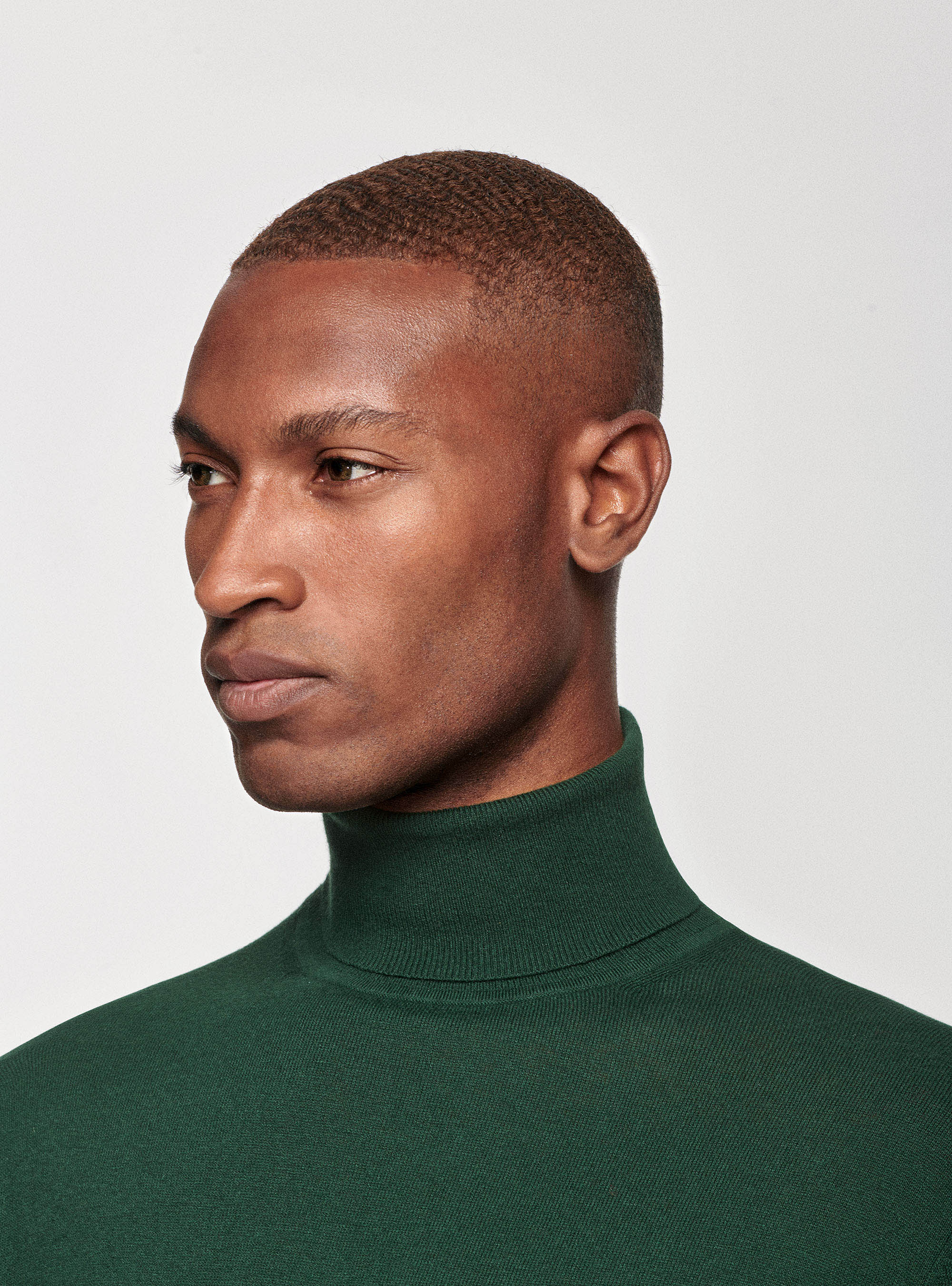 Silk and cashmere cotton turtleneck, GREEN