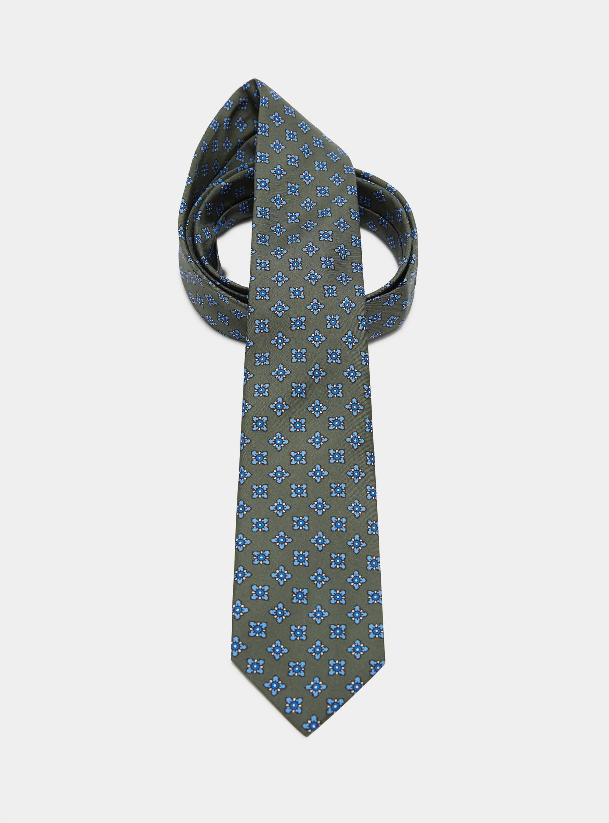 Cravatta in seta fantasia, SALVIA 0602C