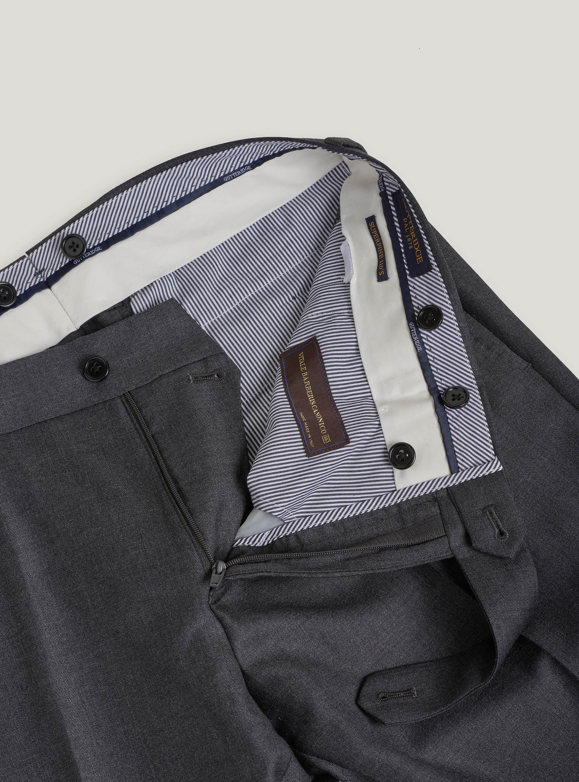 Pantaloni per abito in pura lana S110's, GRIGIO CHIARO