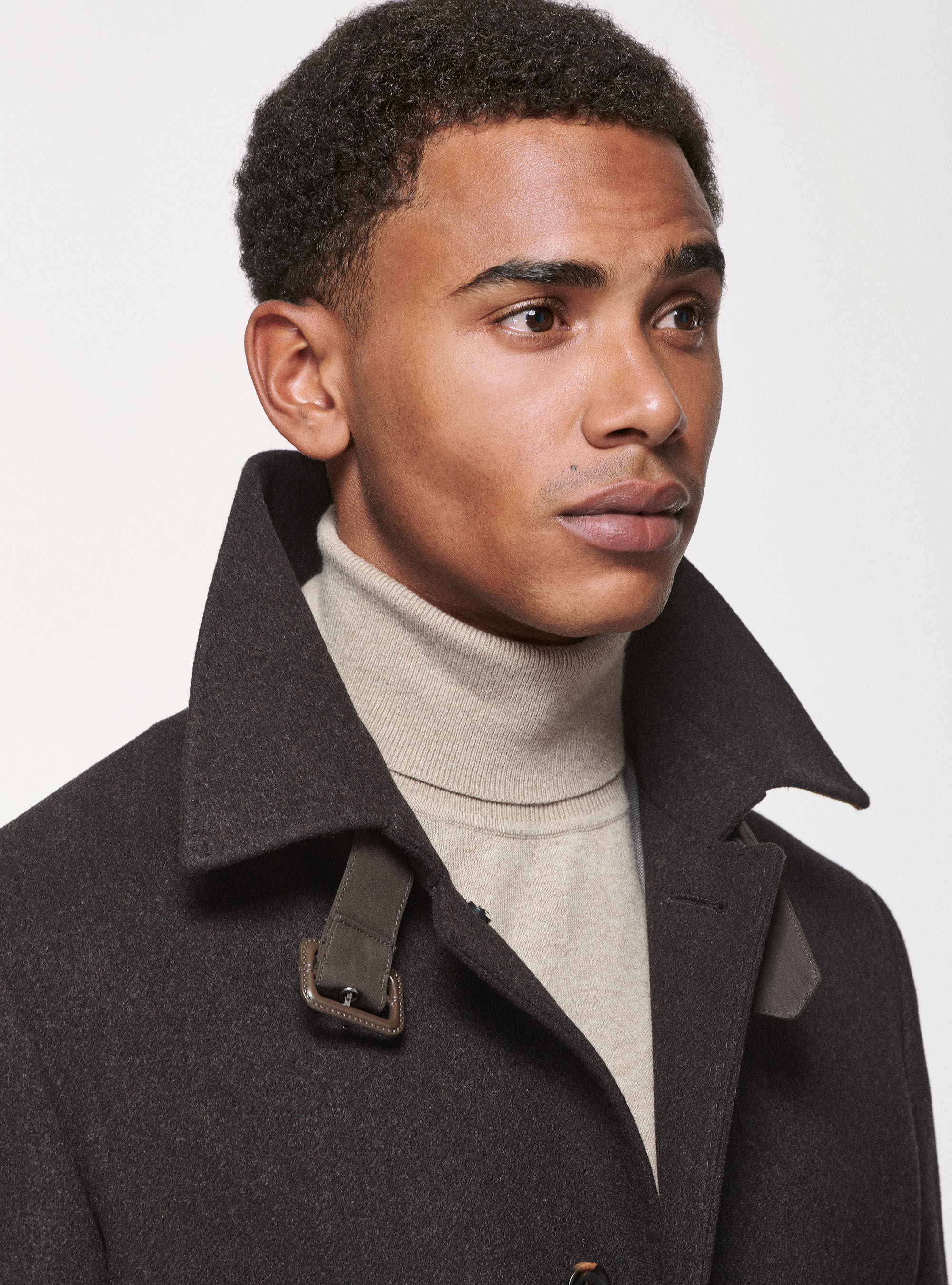 Brown coat in pure wool, BROWN