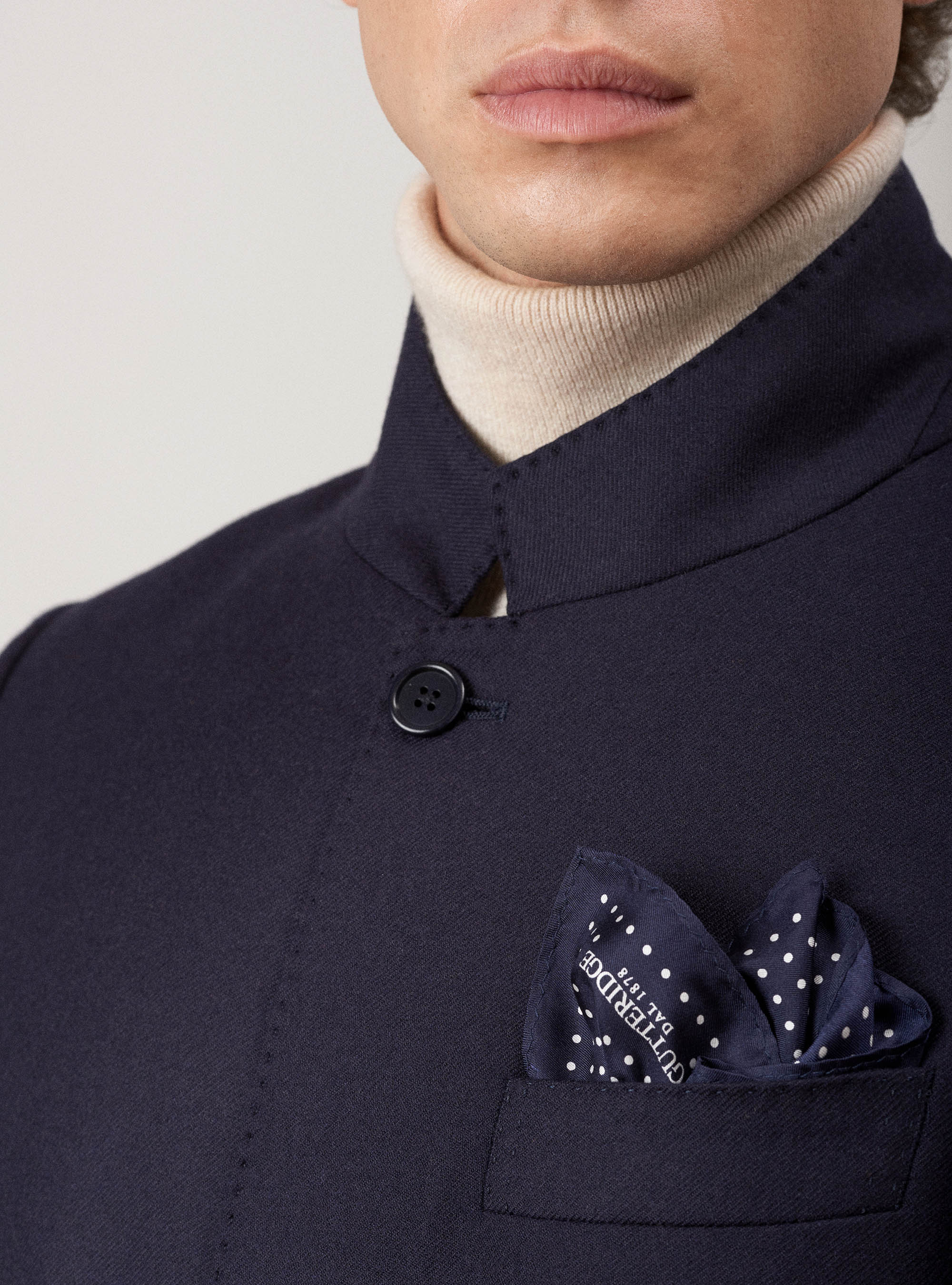 Korean cashmere flannel jacket, NAVY BLUE