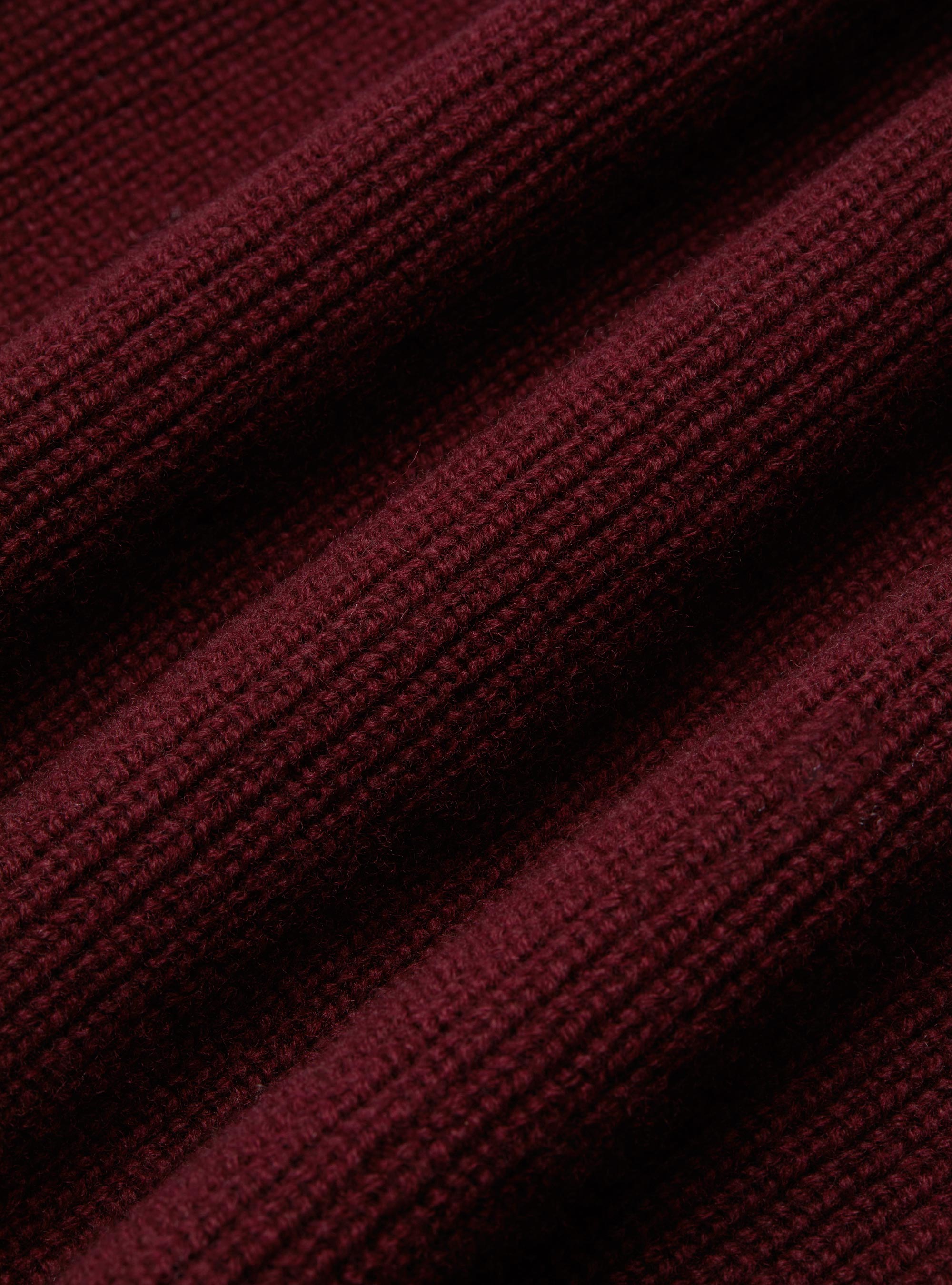 Maglia girocollo in lana merino costa perlata, BORDEAUX