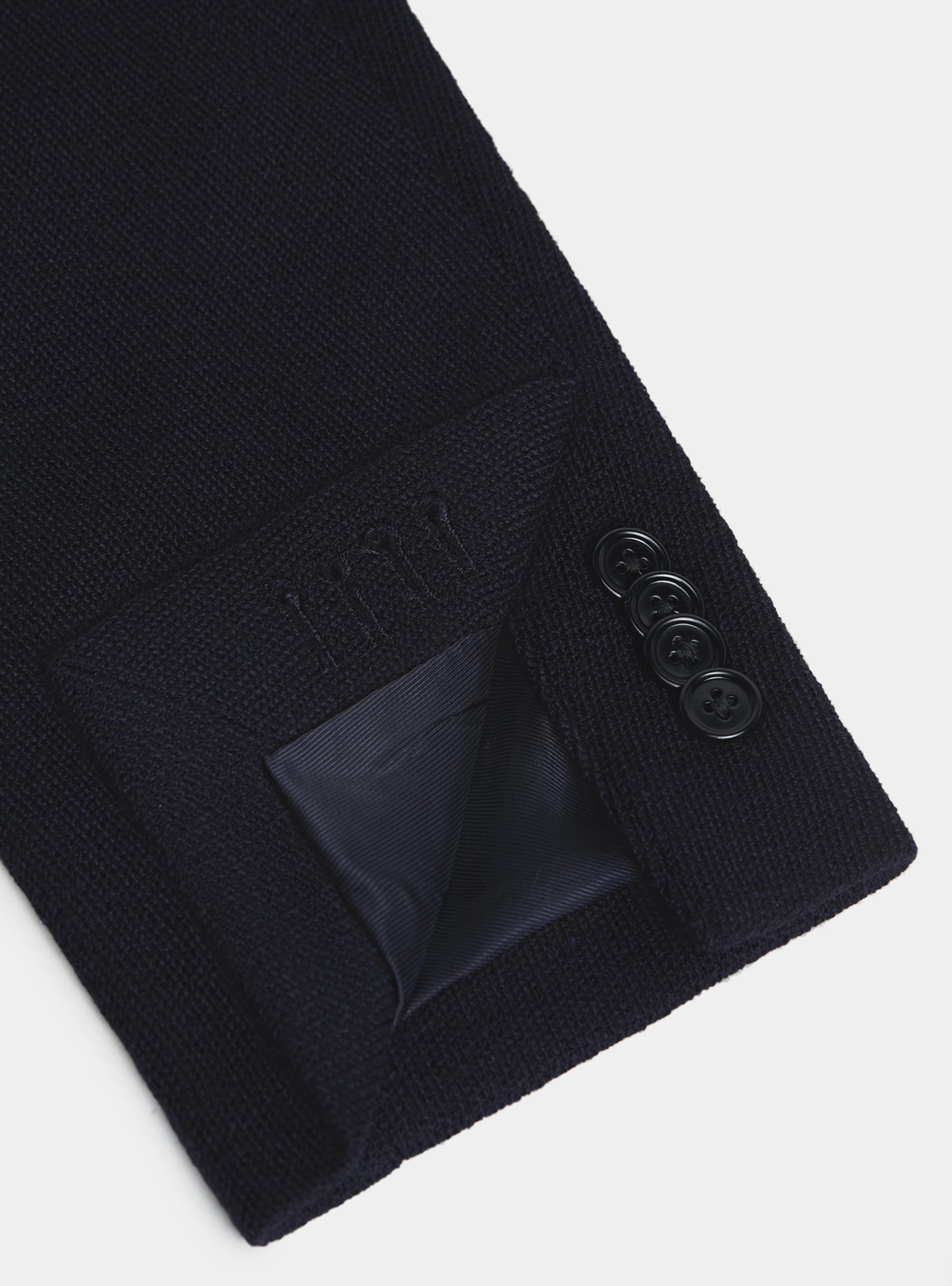 Giacca sfoderata in jersey di lana e cotone, BLU NAVY