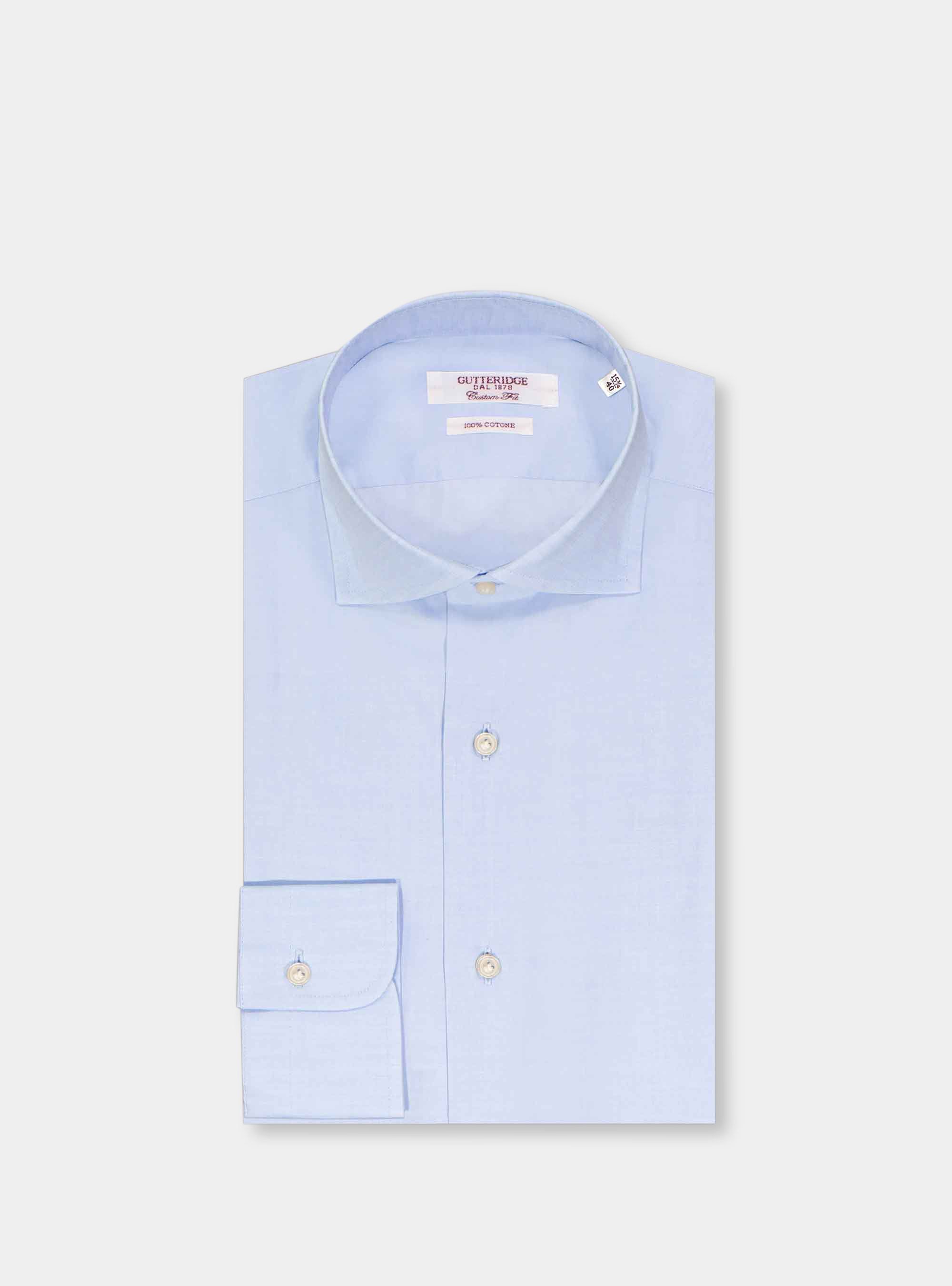 Camicia comfort fit classica in mussola di cotone, AZZURRO