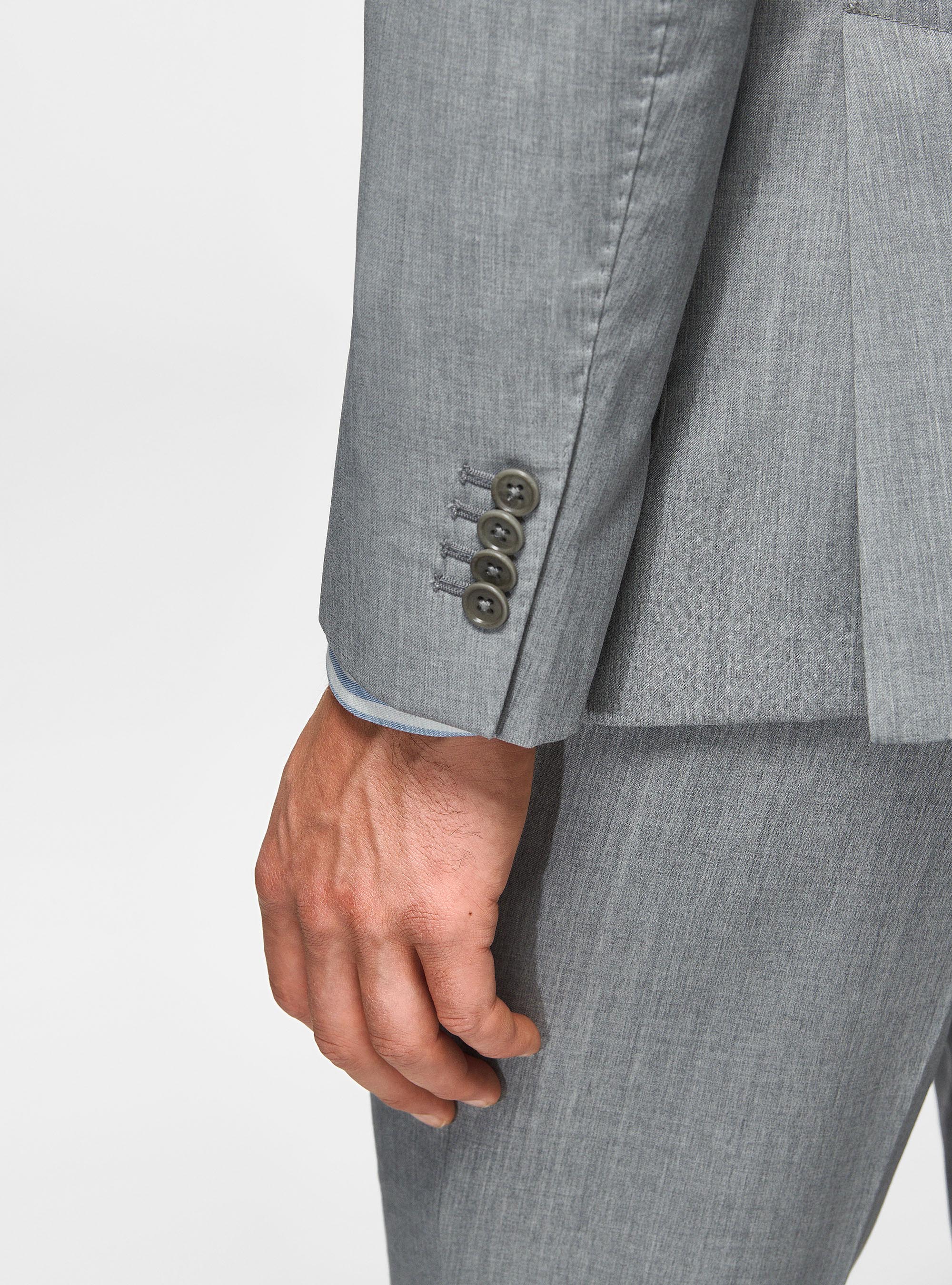 Giacca in pura lana superfine 110's, GRIGIO CHIARO MELANGE