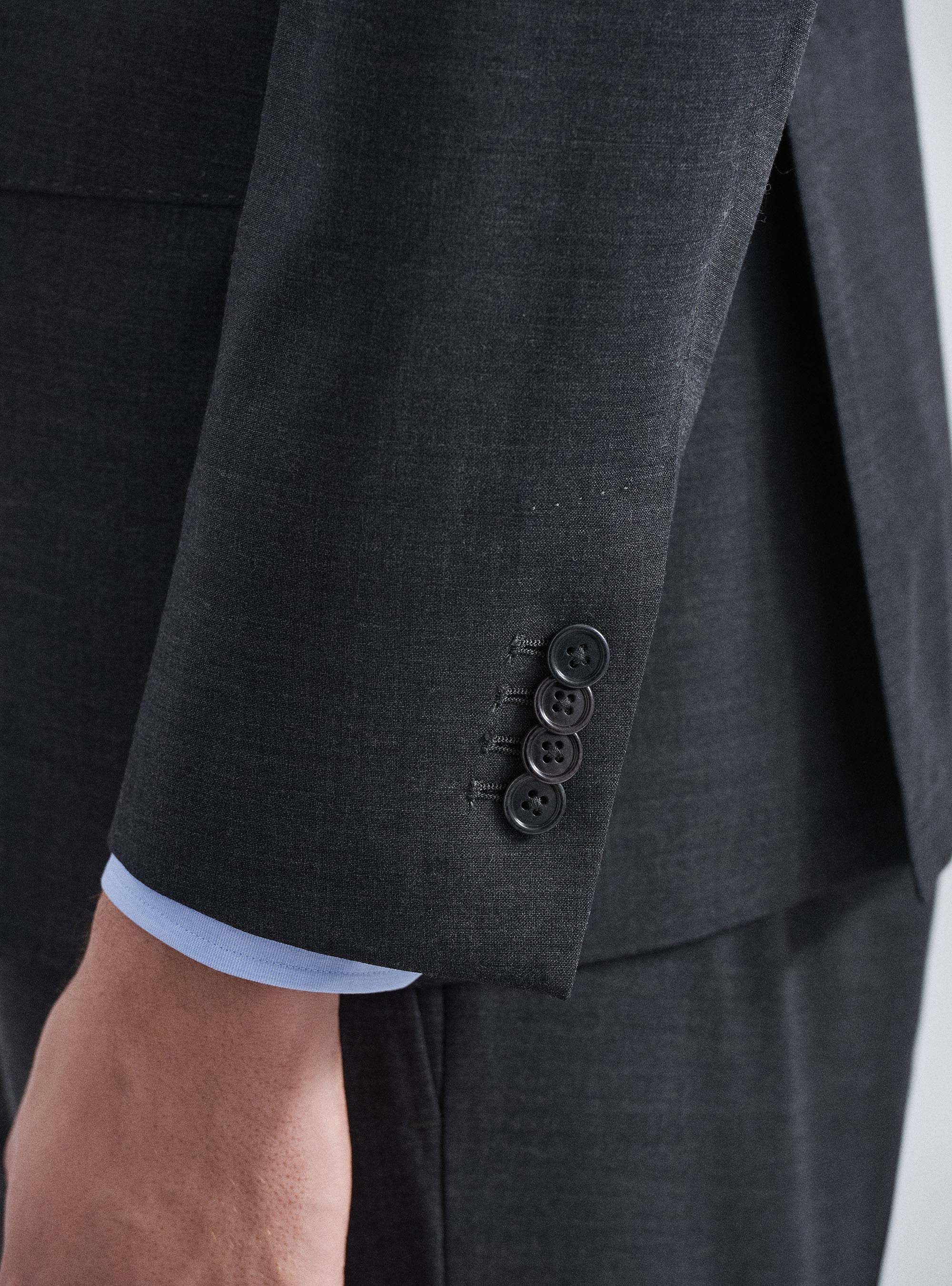 Giacca per abito in fresco lana, ASFALTO 0112C