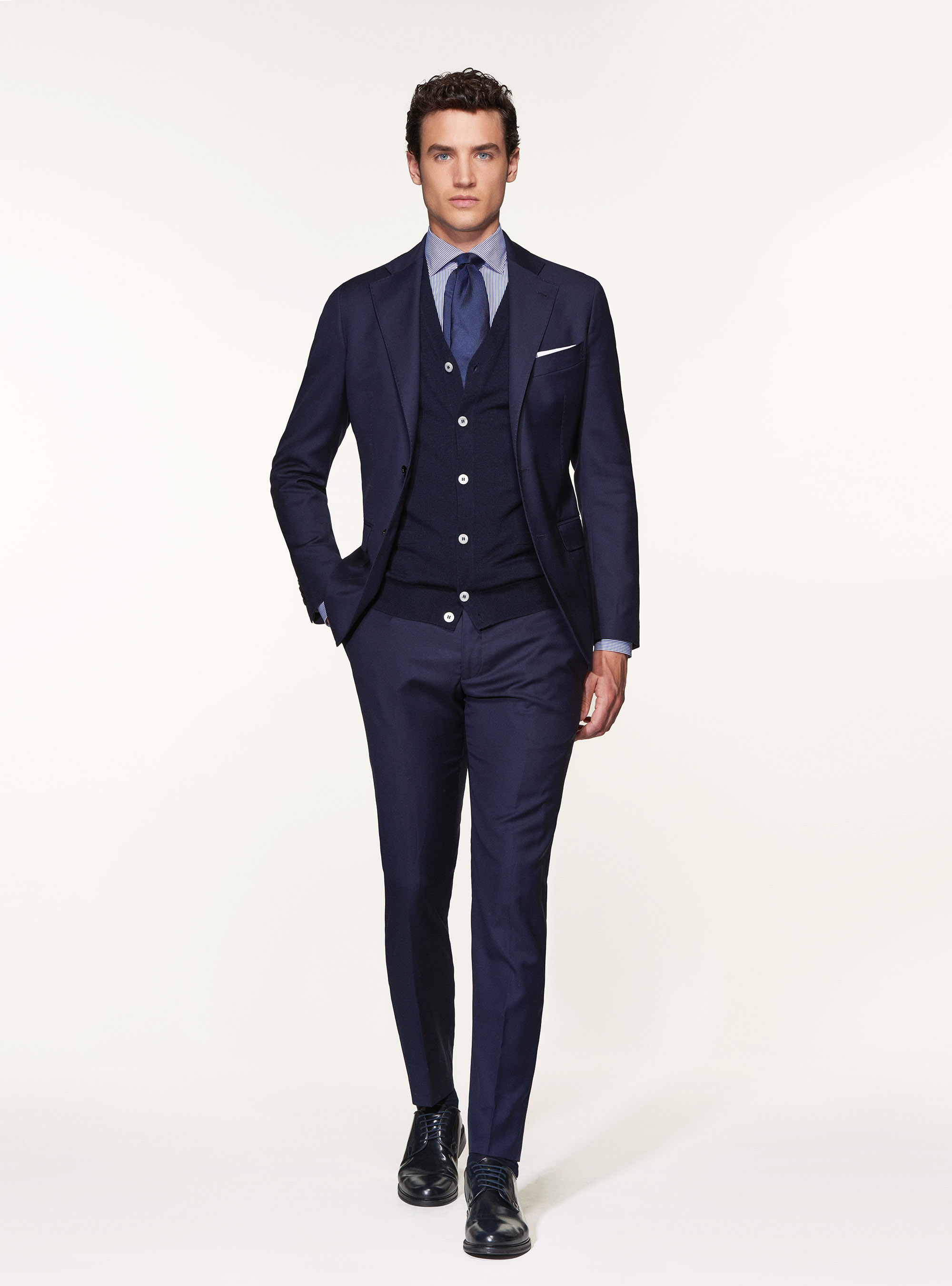 Giacca per abito in pura lana superfine 110's Vitale Barberis Canonico, BLU NAVY