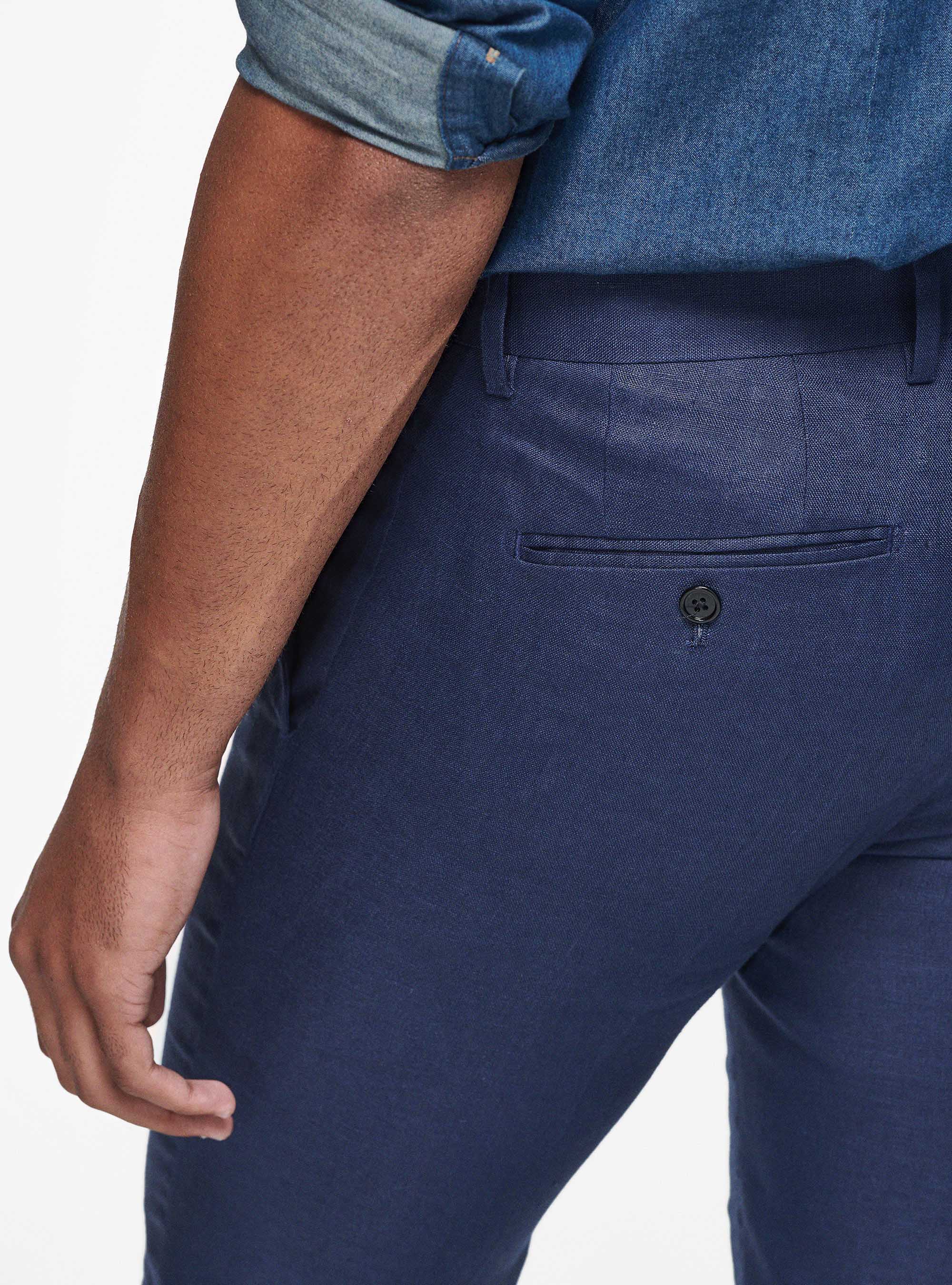 Pantaloni in puro lino, BLU