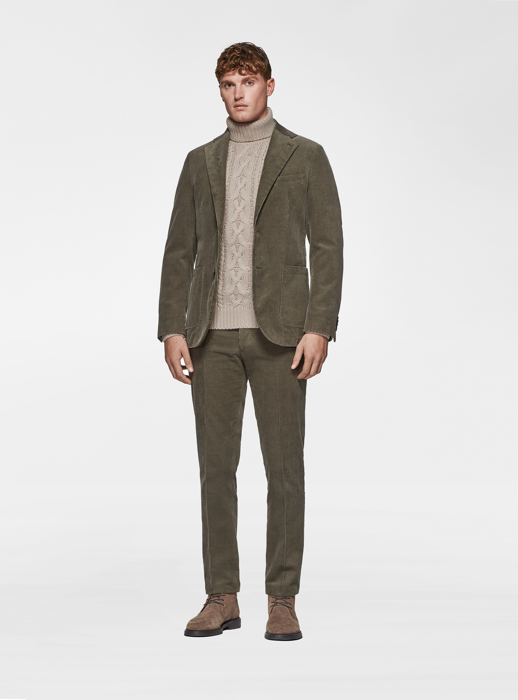 Pantaloni in velluto, VERDE