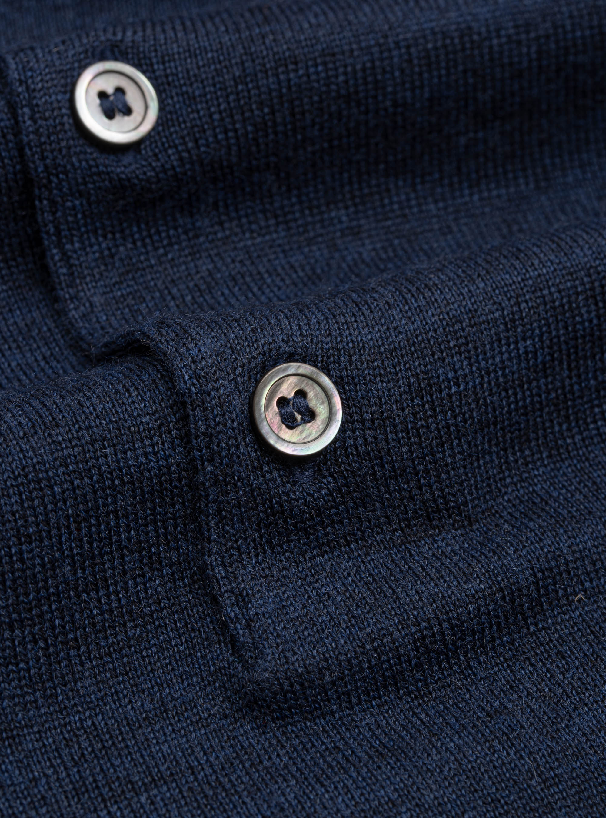 Maglia a polo in pura lana merino, INCHIOSTRO