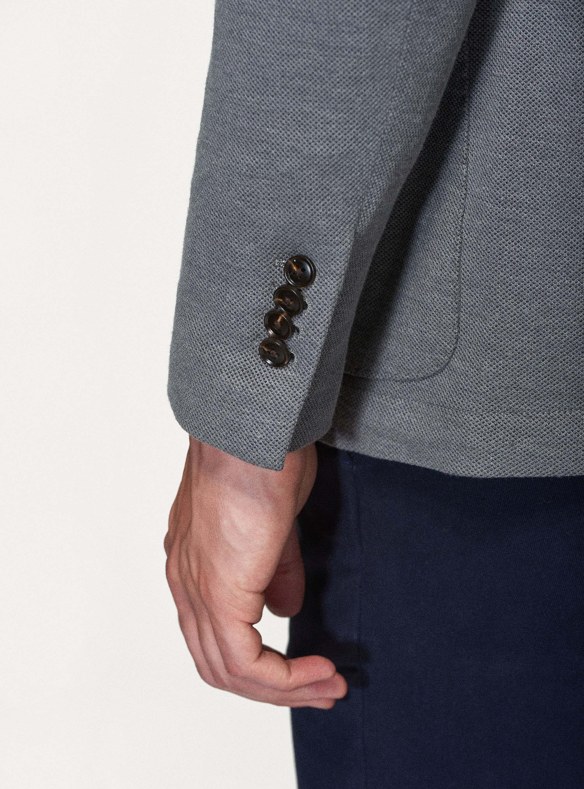 Giacca micro strutturata sfoderata, GRIGIO CHIARO