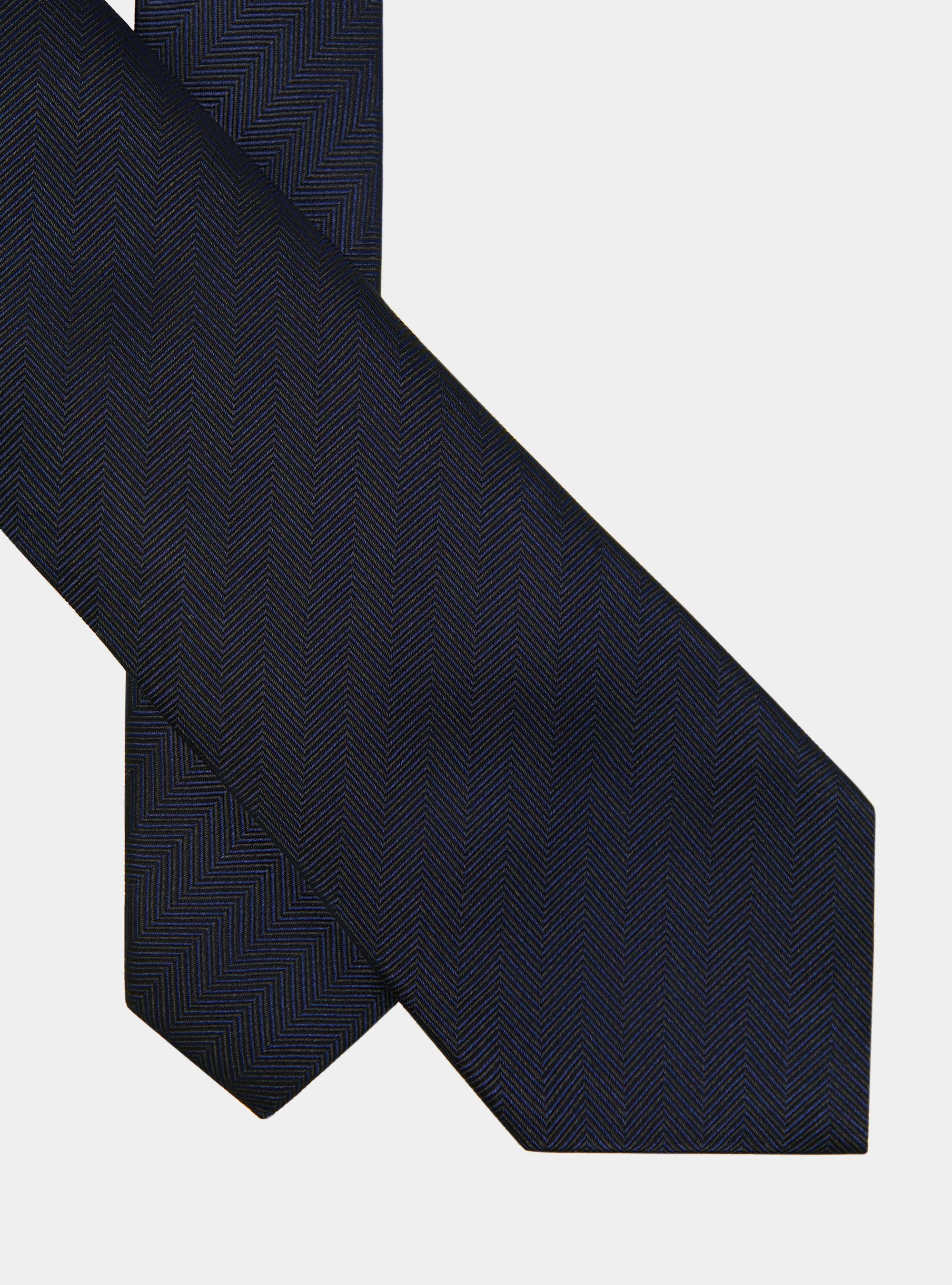 Cravatta in seta spigata, BLU NAVY