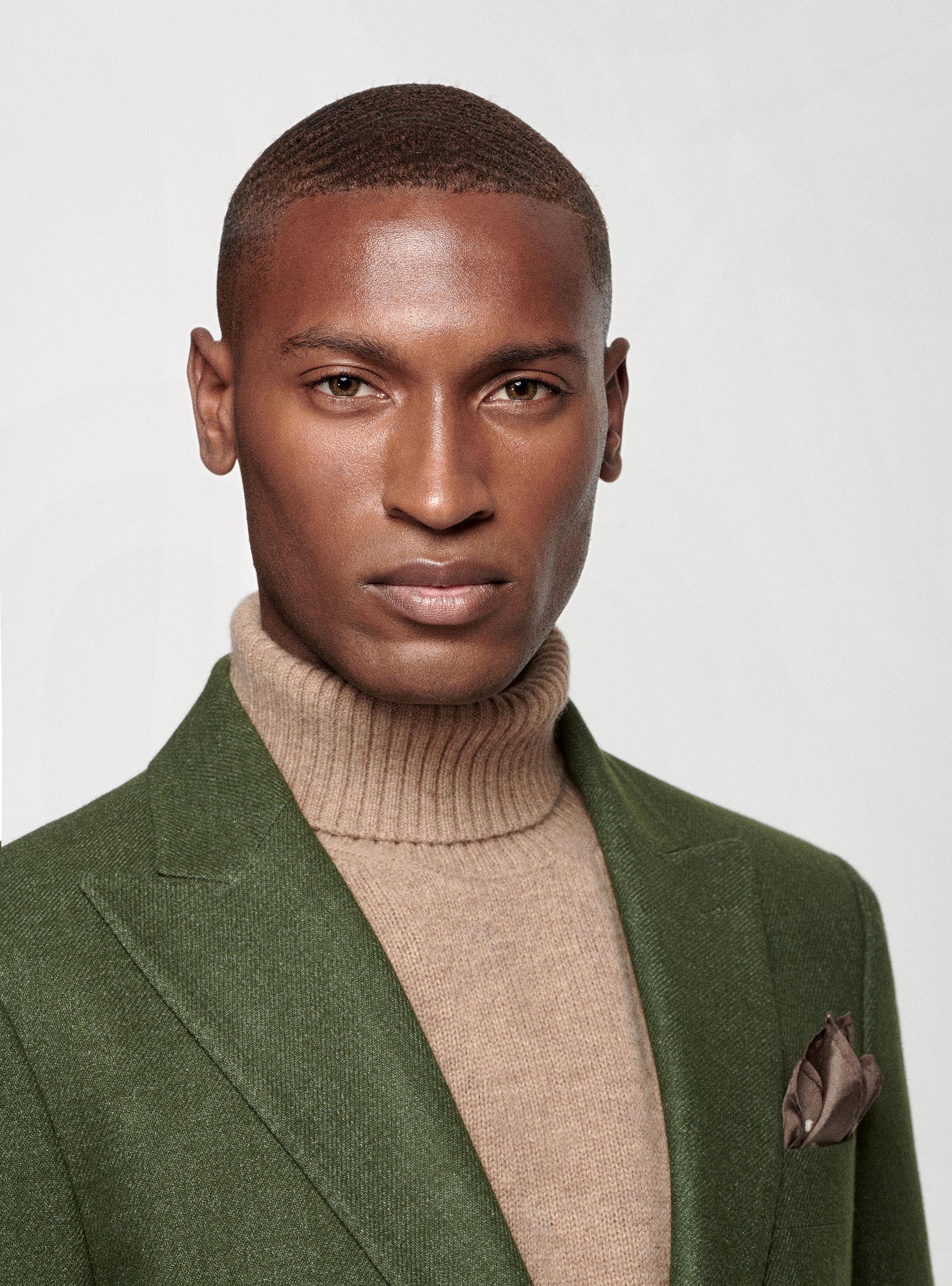 Giacca in flanella di lana Duemilagori con revers a lancia, VERDE