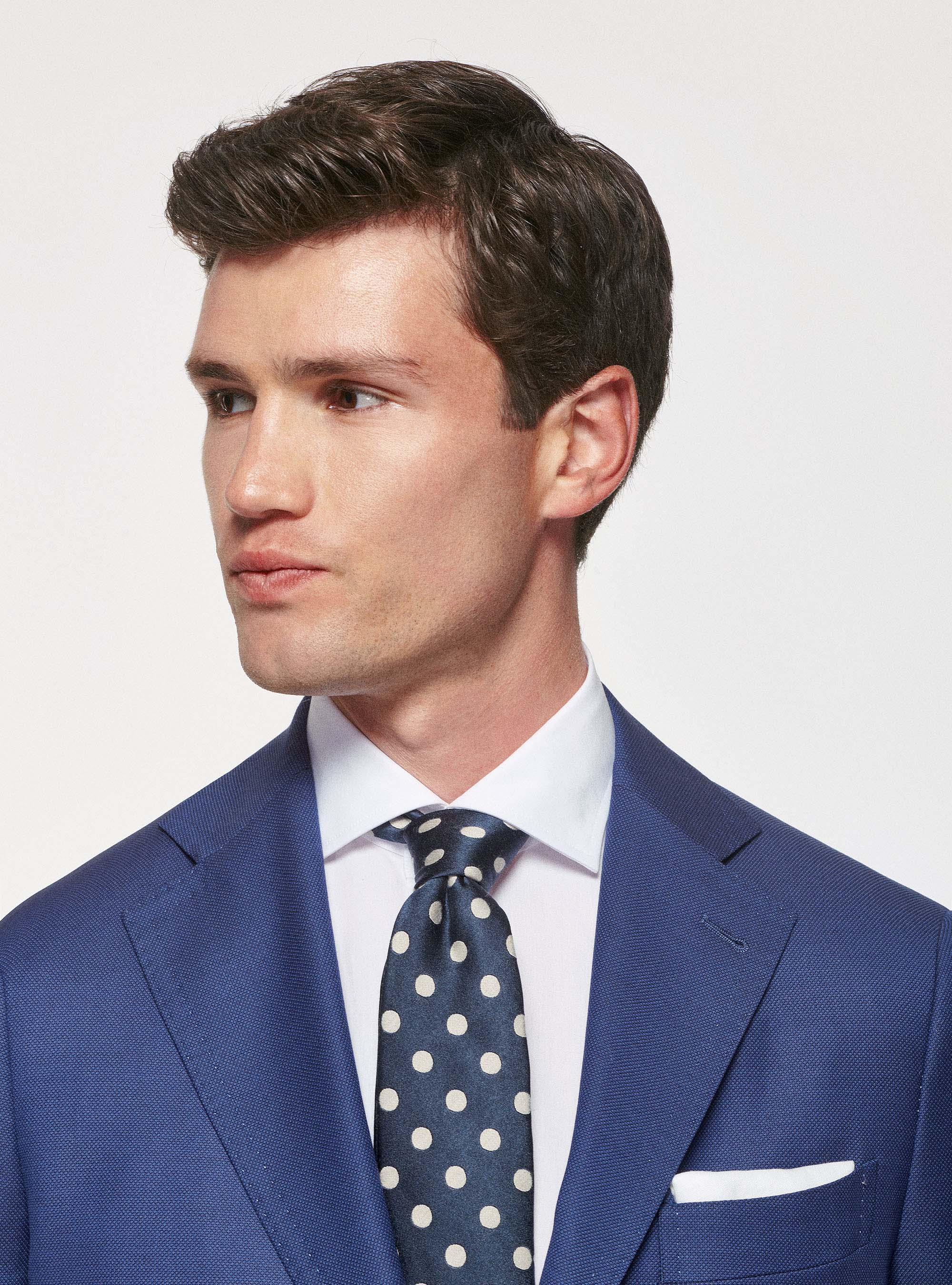 Giacca occhio di pernice in pura lana, BLU