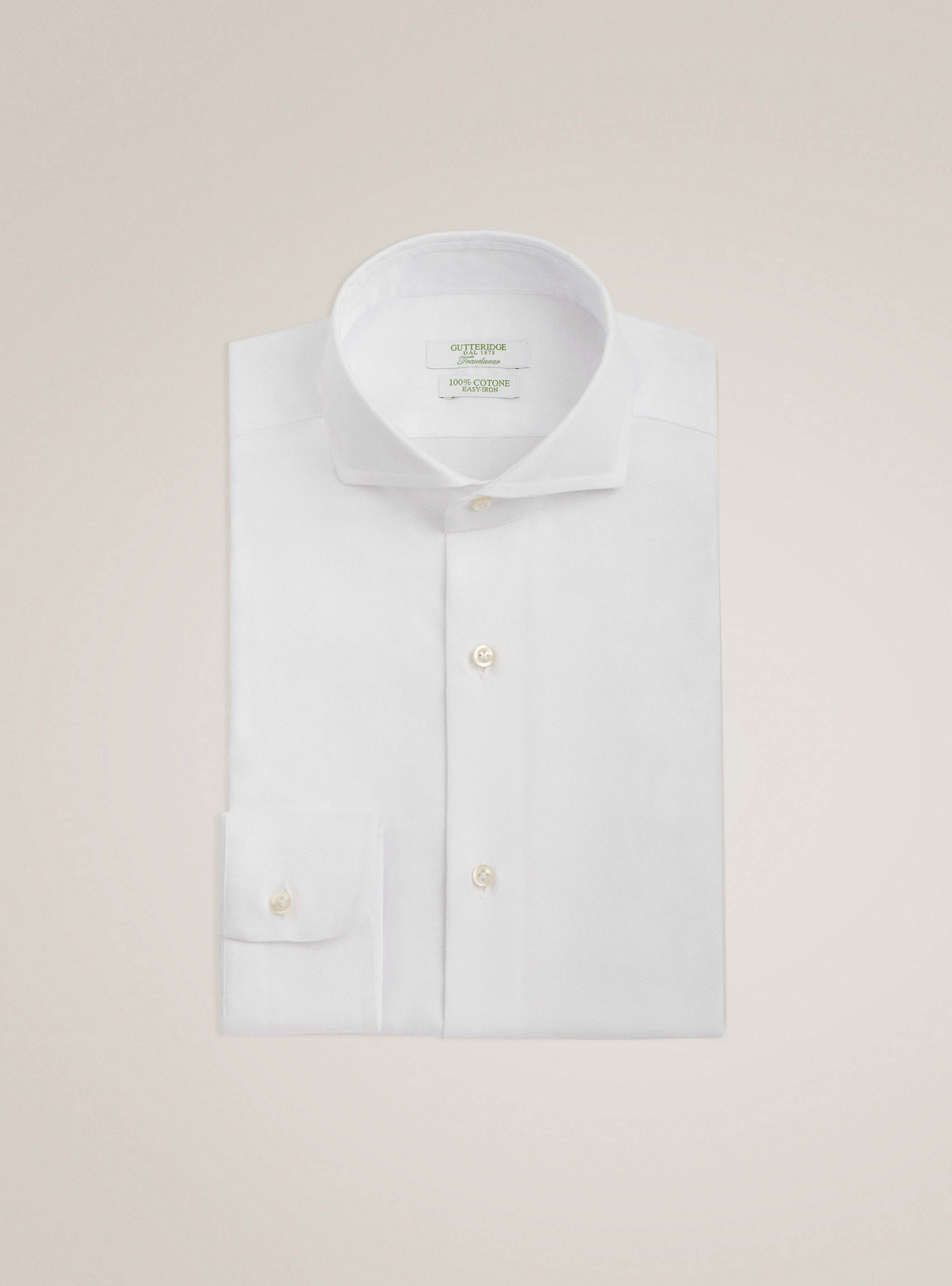 Reisehemd mit franz&ouml;sischem Kragen aus Baumwollk&ouml;per, BIANCO 0099C