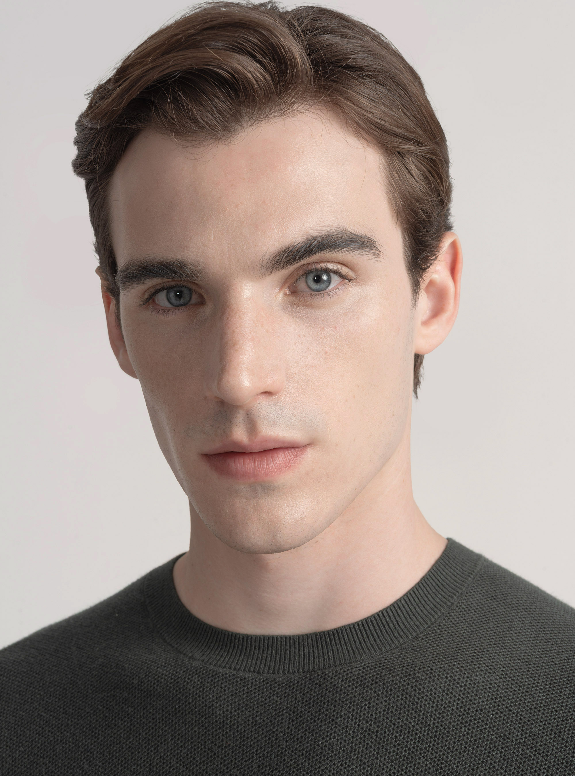 Trikot mit Rundhalsausschnitt aus Baumwolle und Kaschmir mit Wabenmuster, MILITARE 0609C