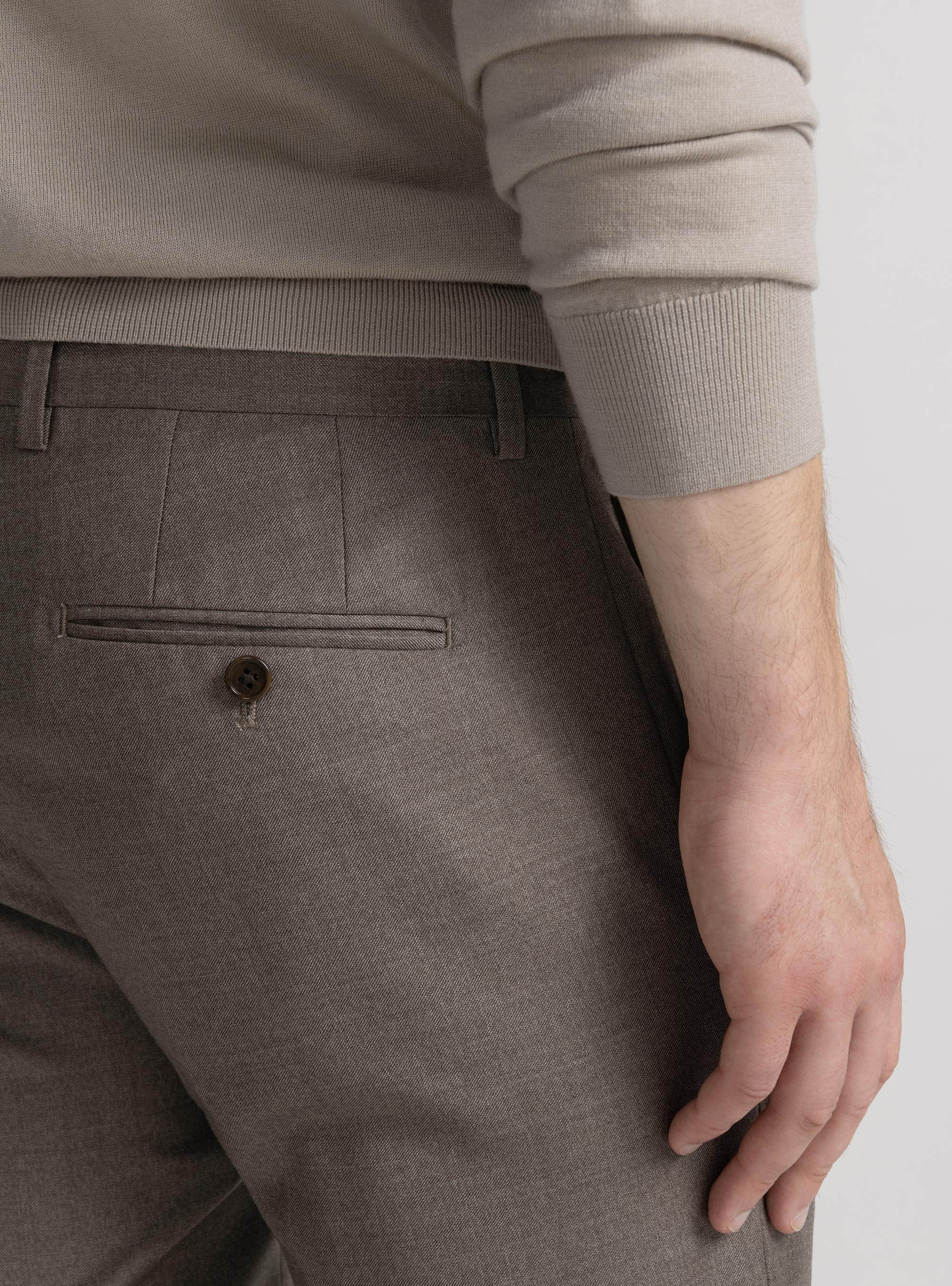Pantaloni in pura lana superfine 110's, SABBIA
