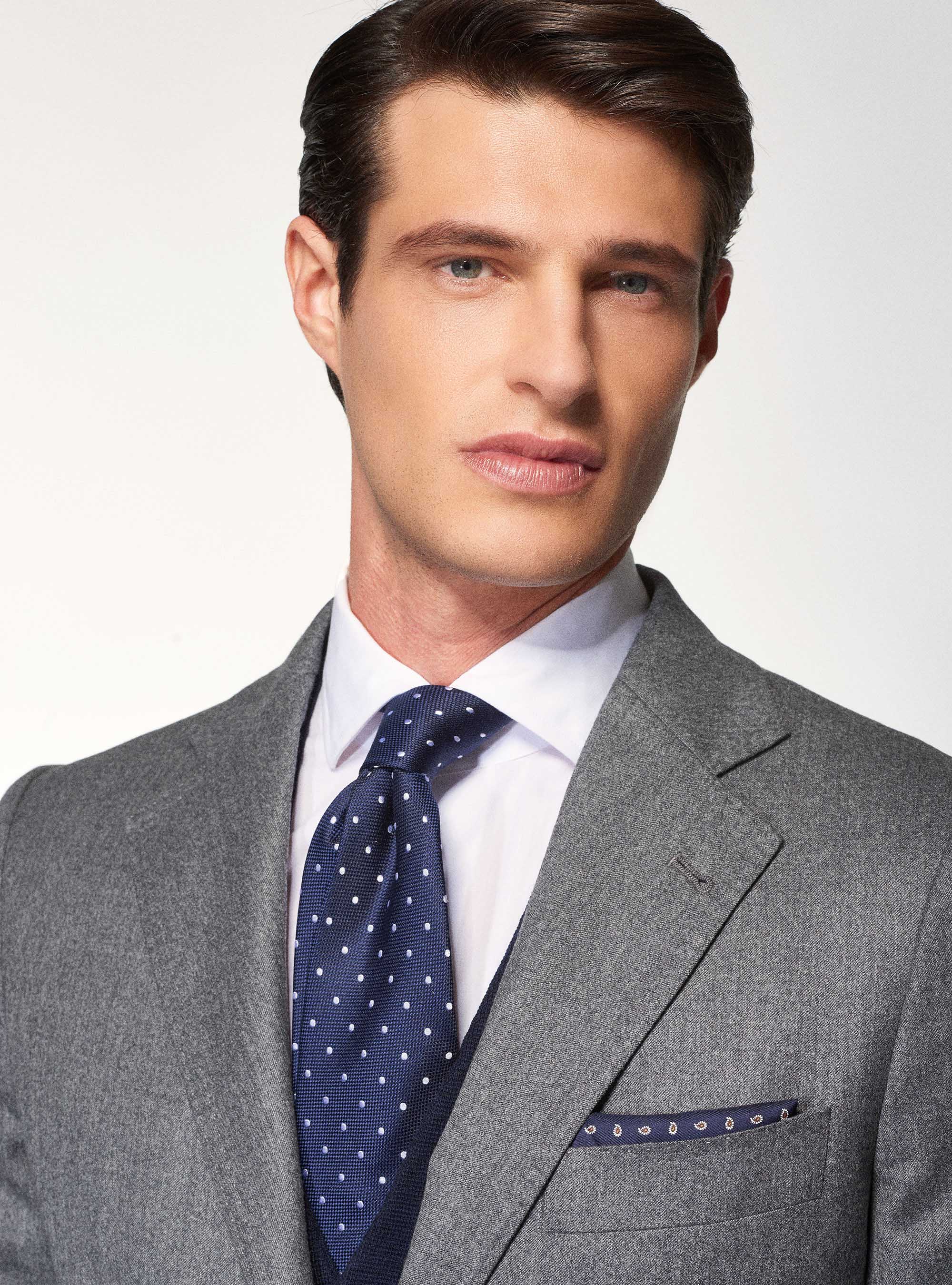 Giacca per abito in flanella di lana superfine 120's Vitale Barberis Canonico, GRIGIO CHIARO