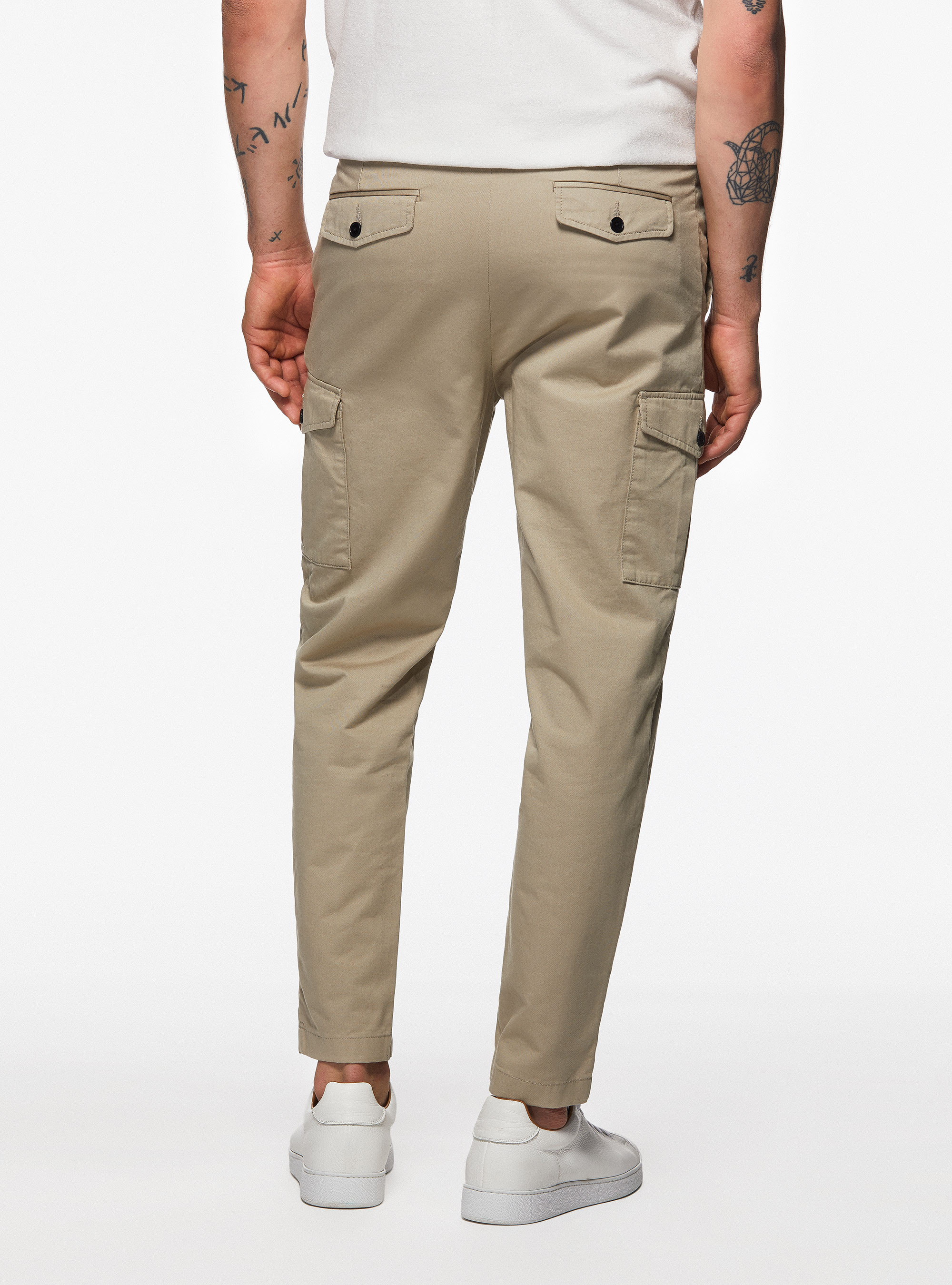 Pantaloni cargo in twill, SABBIA