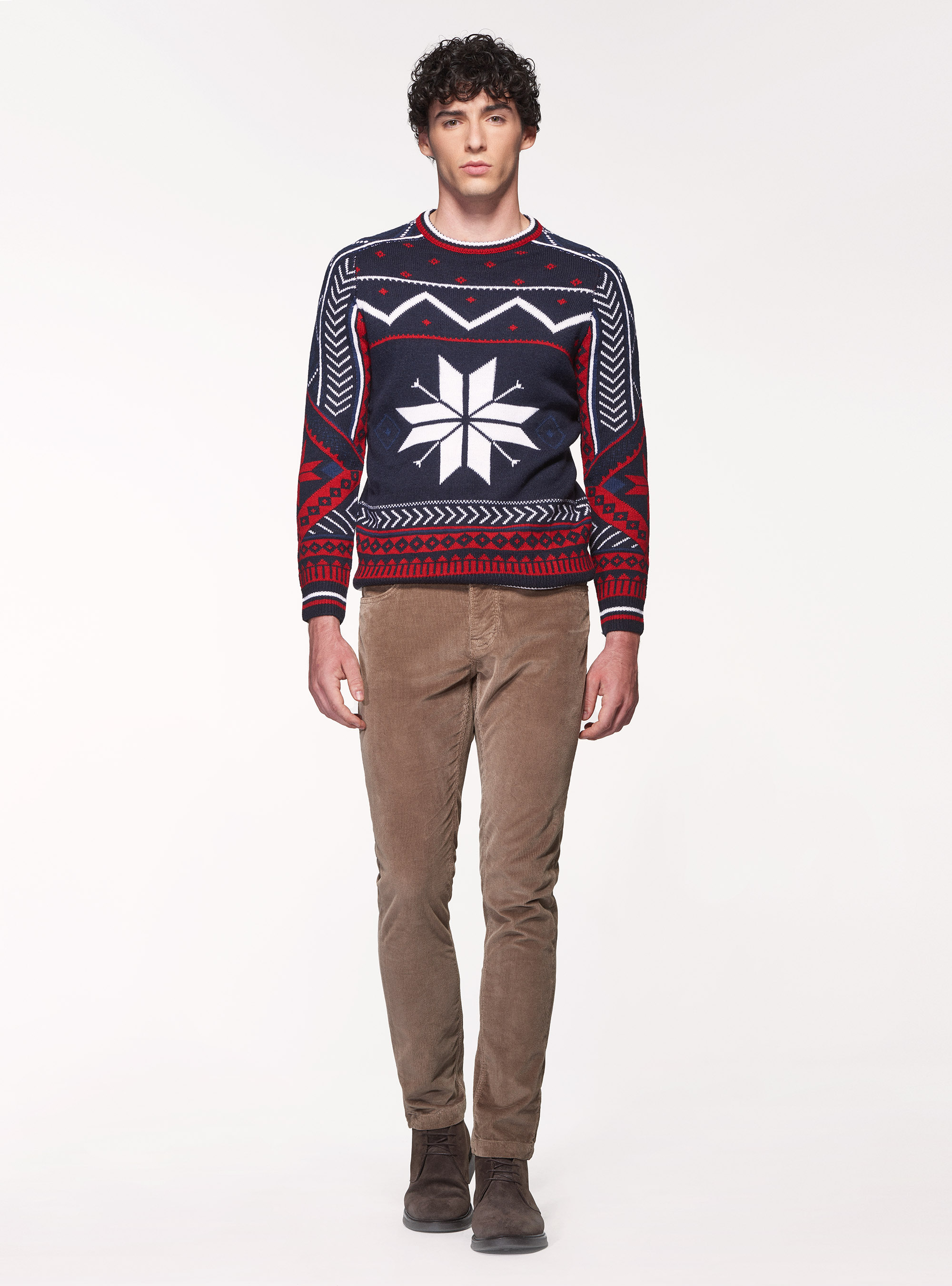 Maglia girocollo natalizia, ROSSO