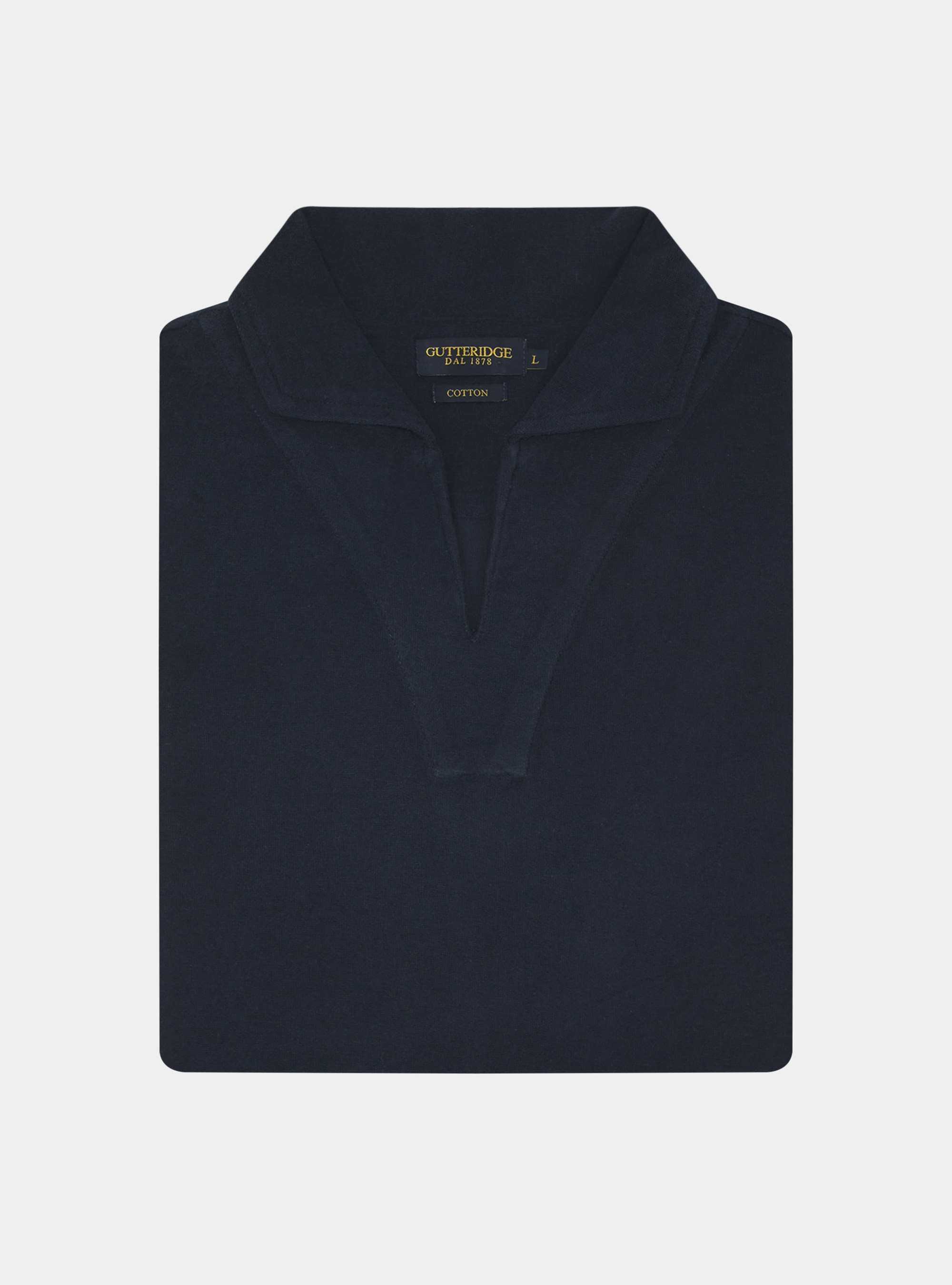 Maglia a polo in puro cotone spugna, BLU NAVY