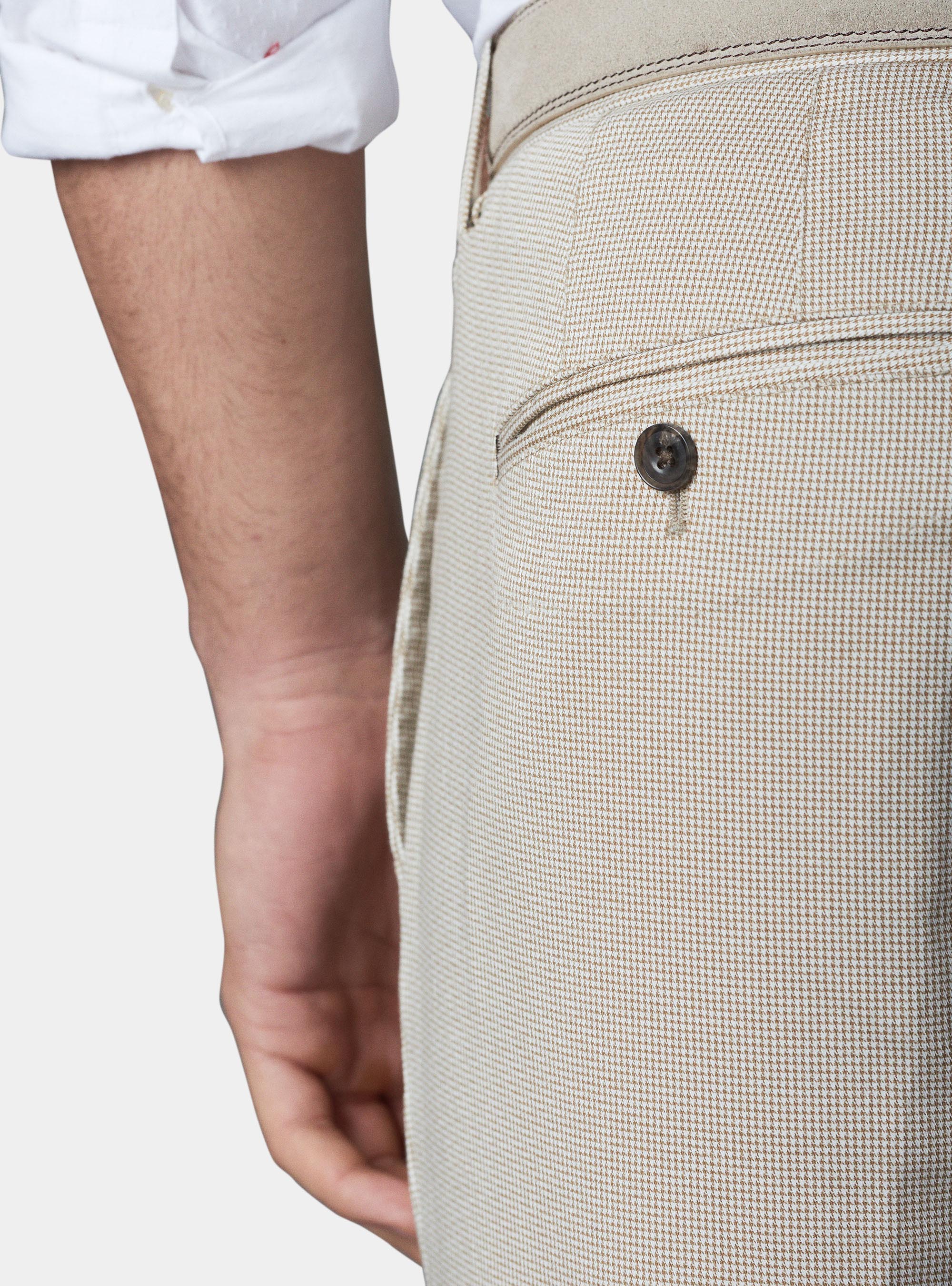 Pantaloni in cotone stretch, ECRU