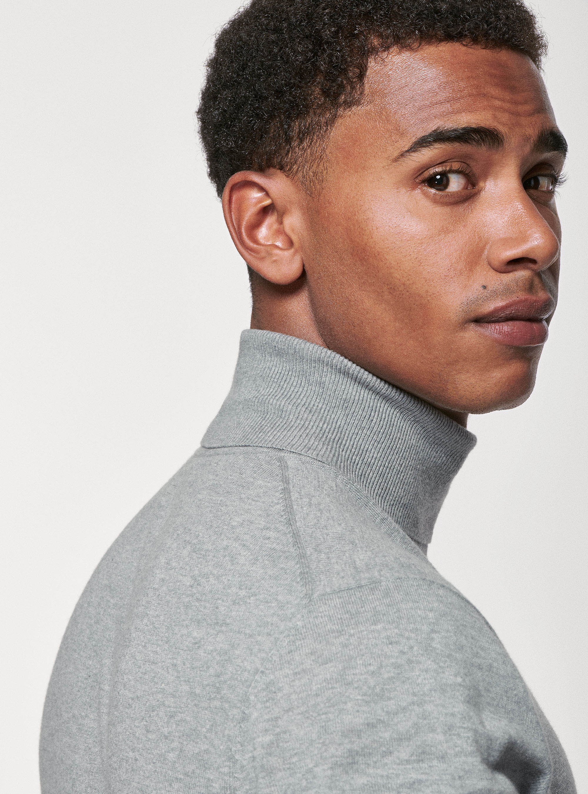 Dolcevita in cotone seta e cashmere, GRIGIO MELANGE 0151C