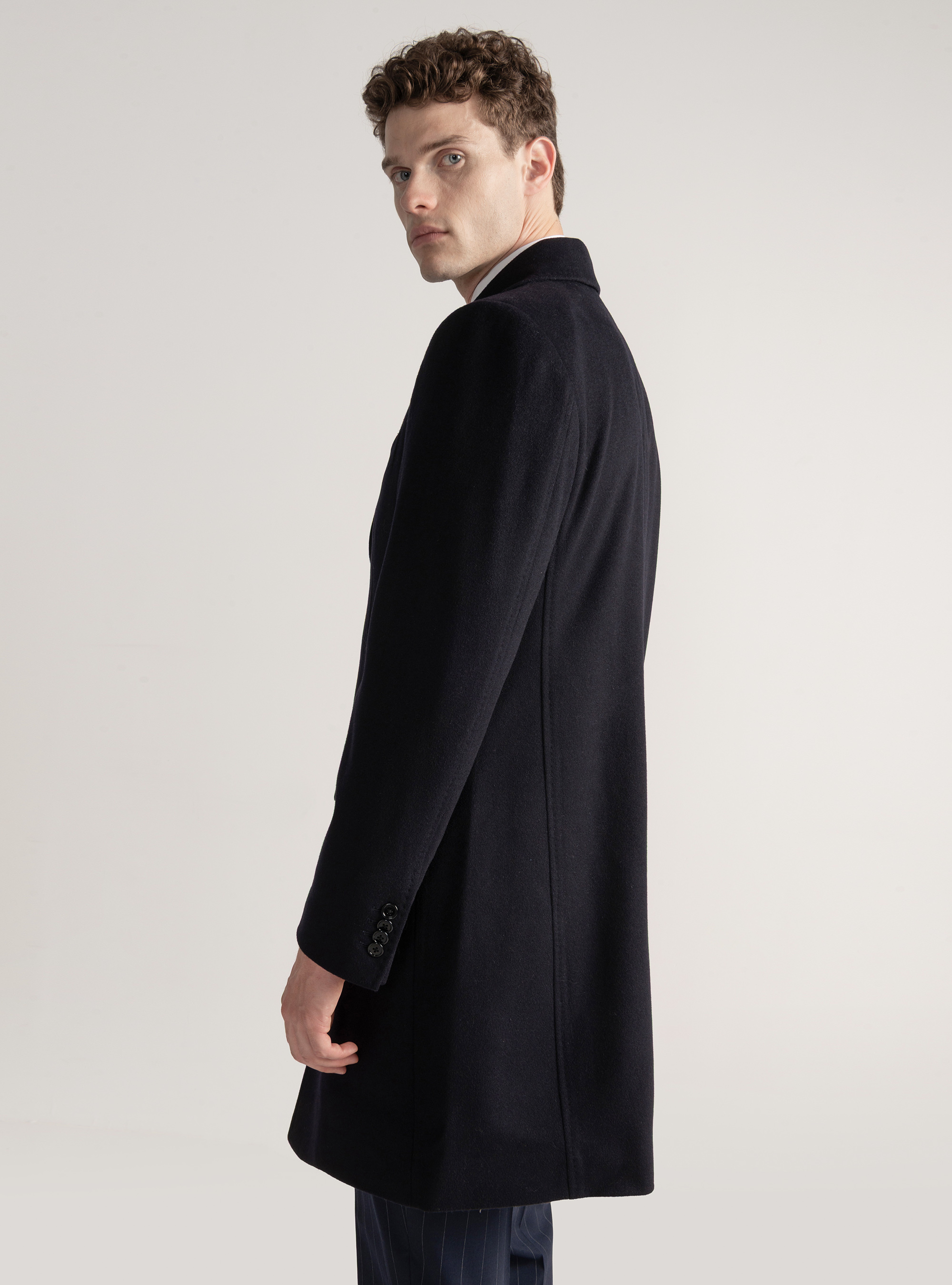 Cappotto in lana e cashmere, BLU NAVY