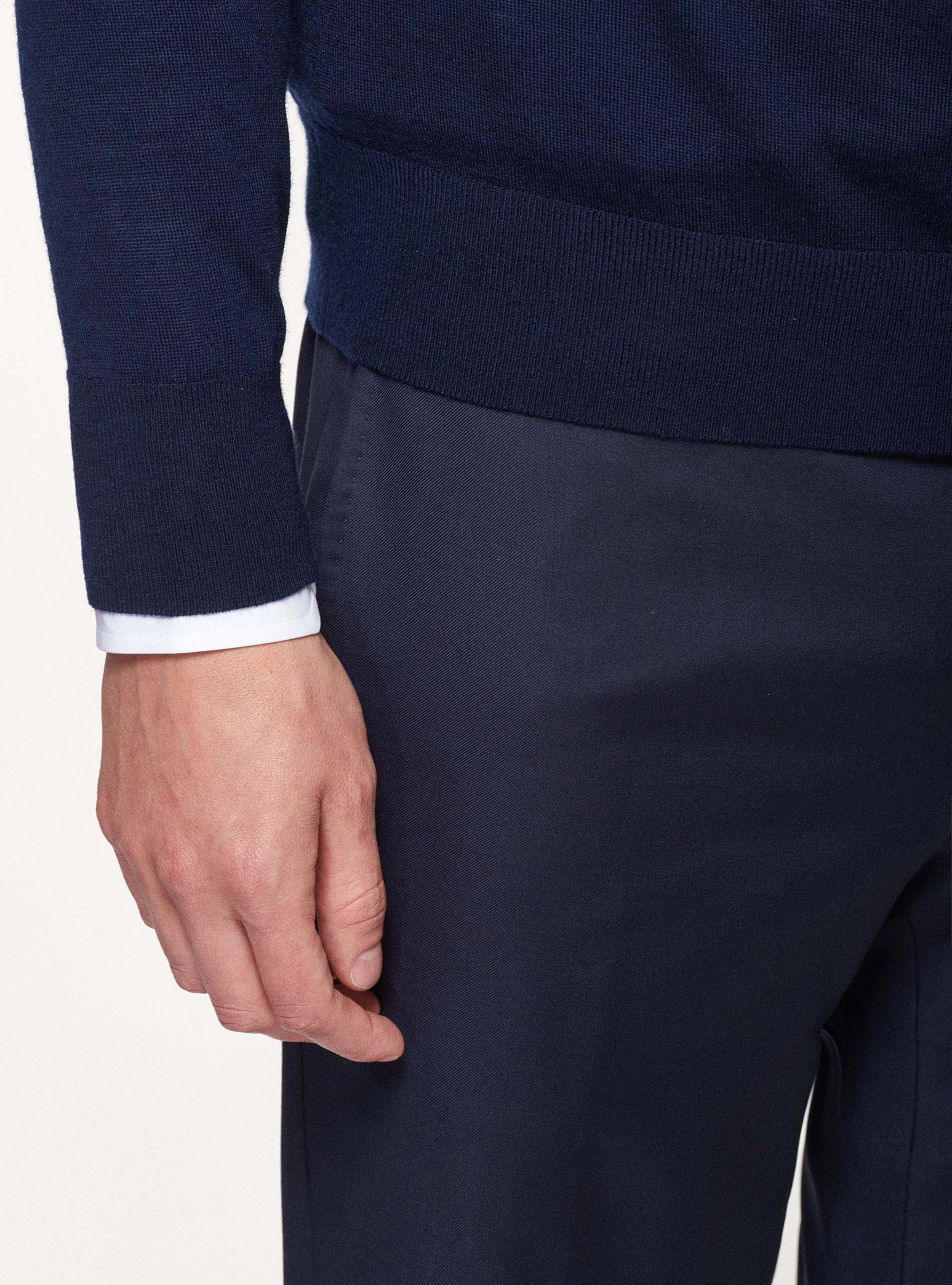 Maglia in pura lana merino, BLU NAVY