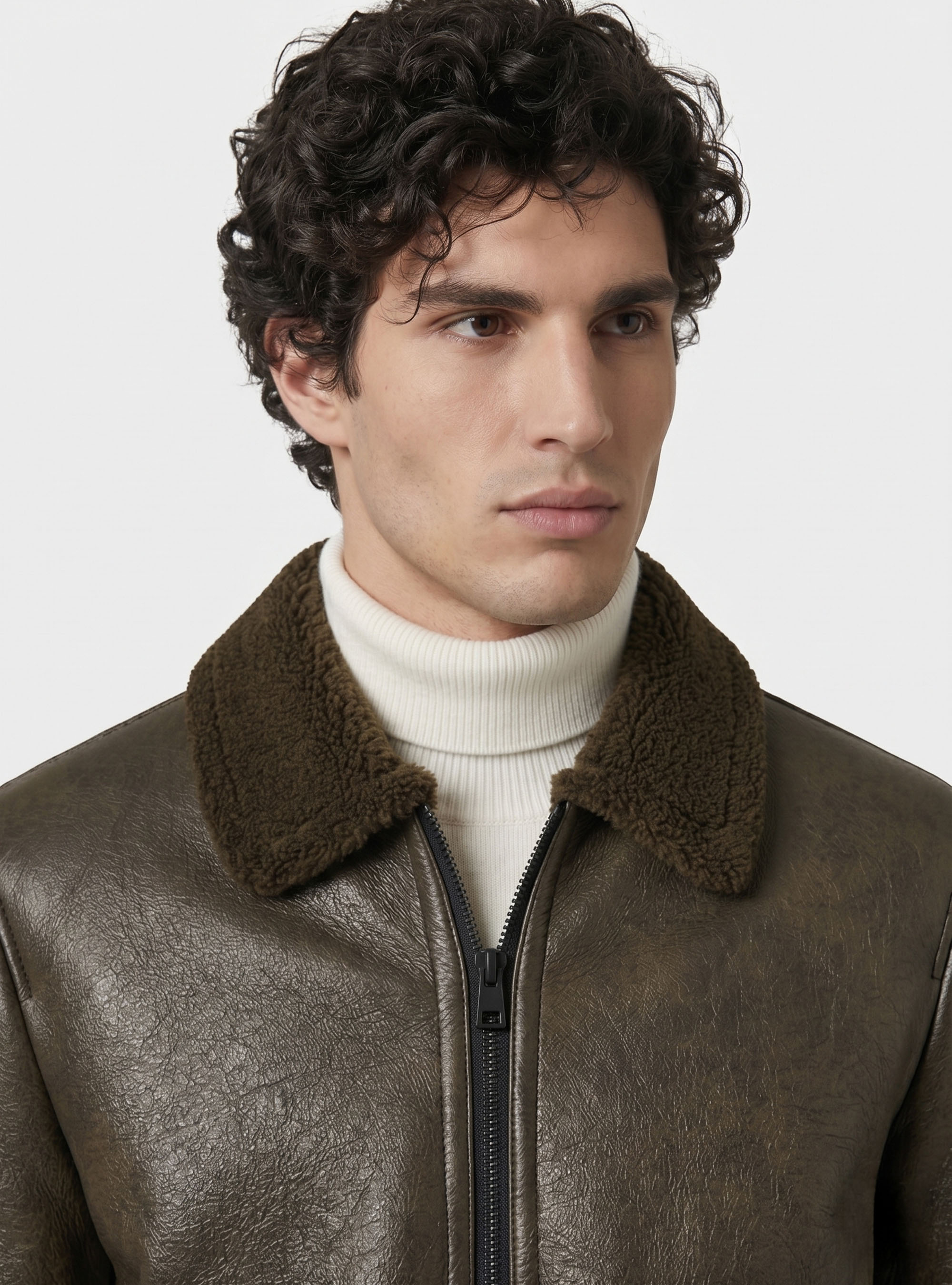 Faux leather bomber jacket with large pockets, MILITARE 0609C