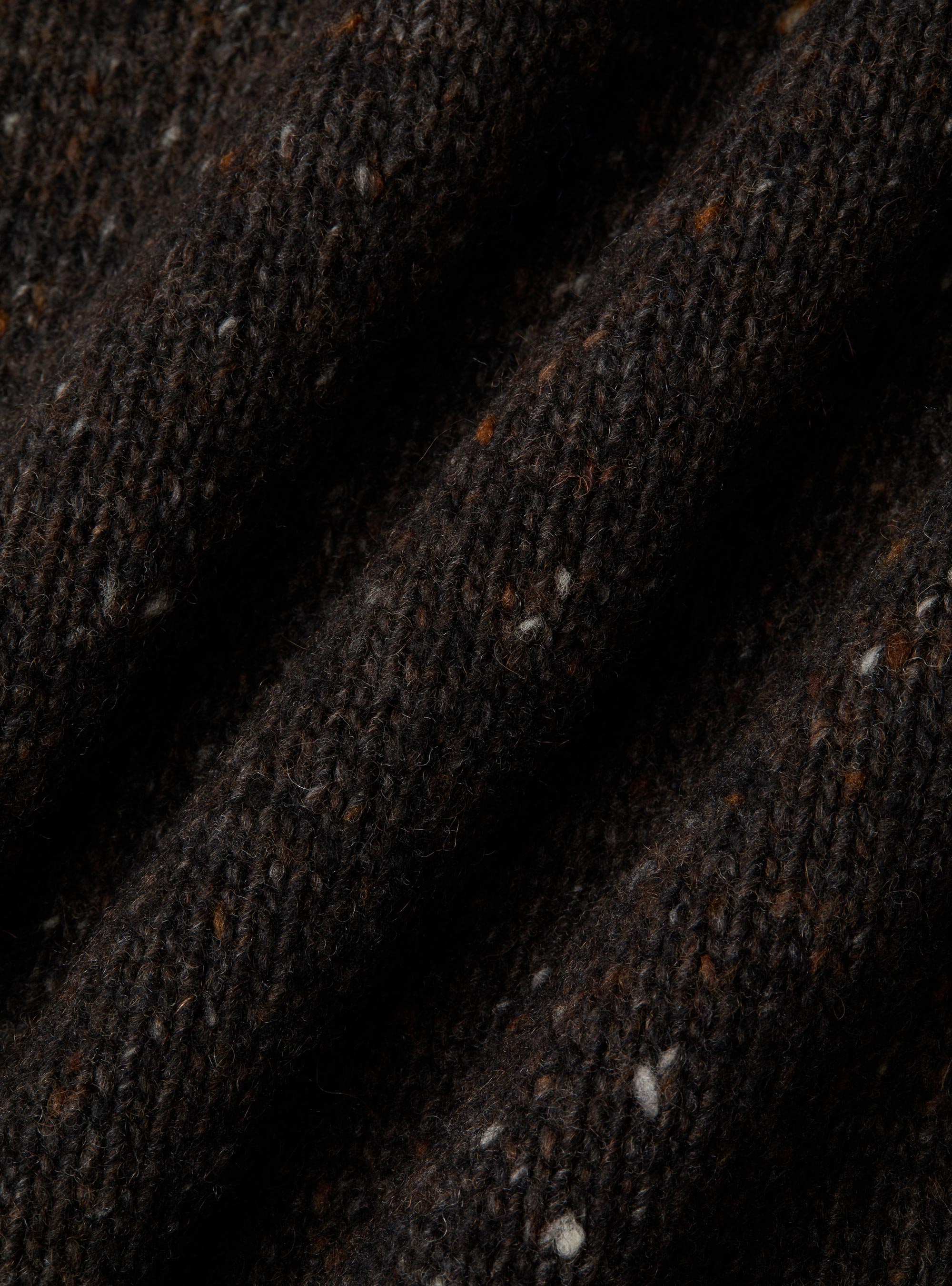 Donegal-style merino wool blend crewneck sweater, BROWN