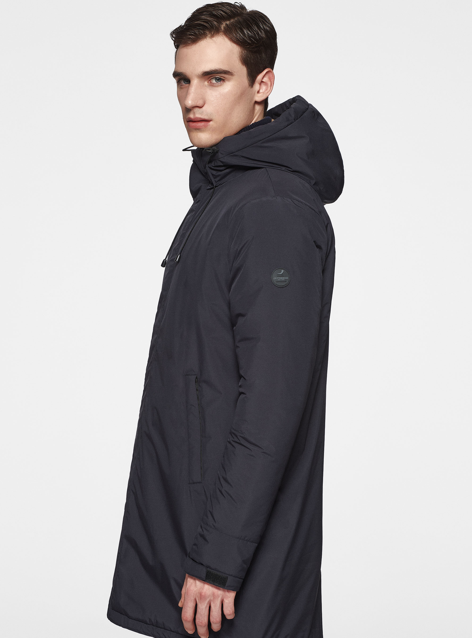 Parka tecnico con pelliccia sintetica, BLU NAVY