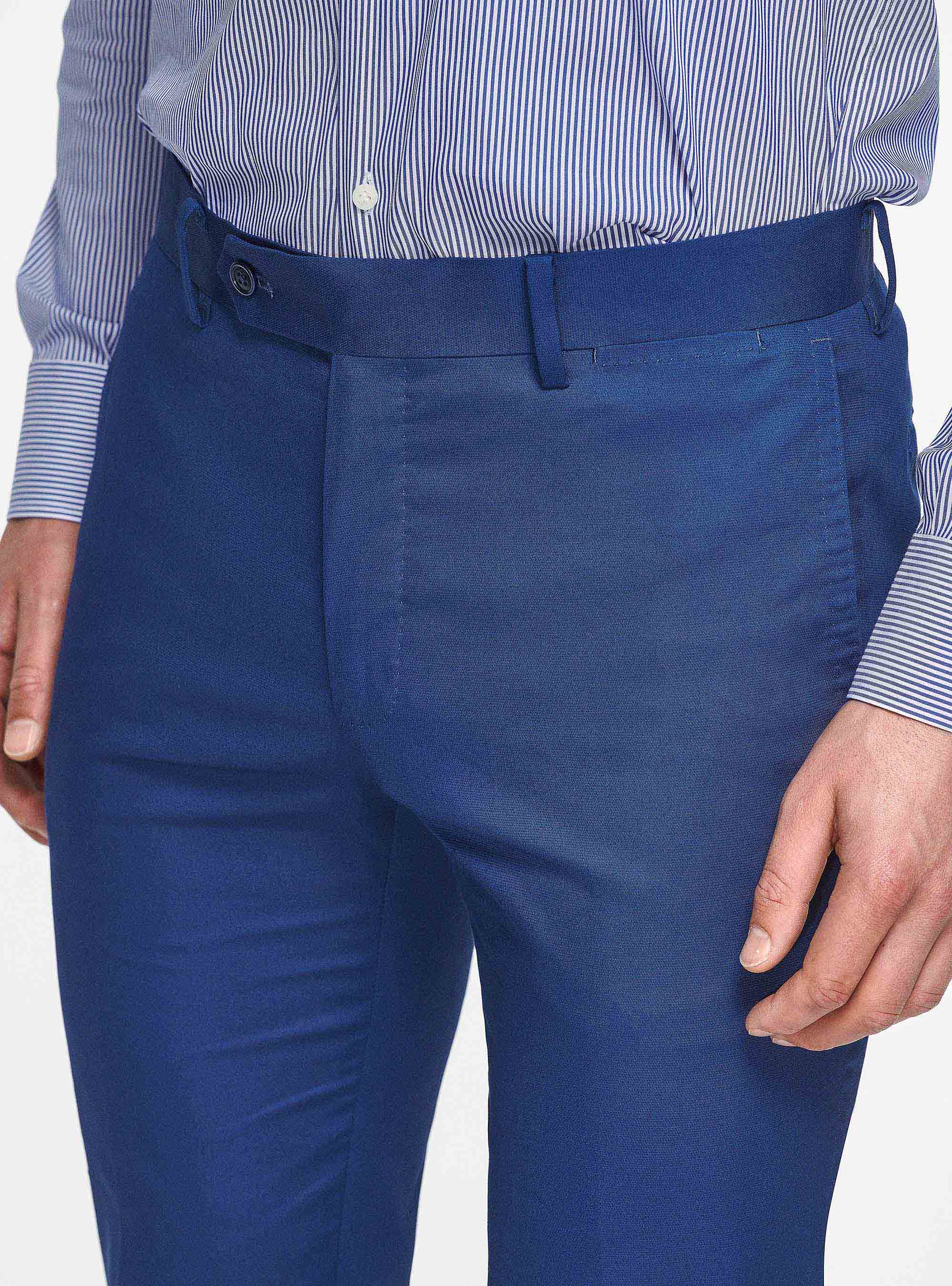 Pantaloni in puro cotone armaturato, BLU