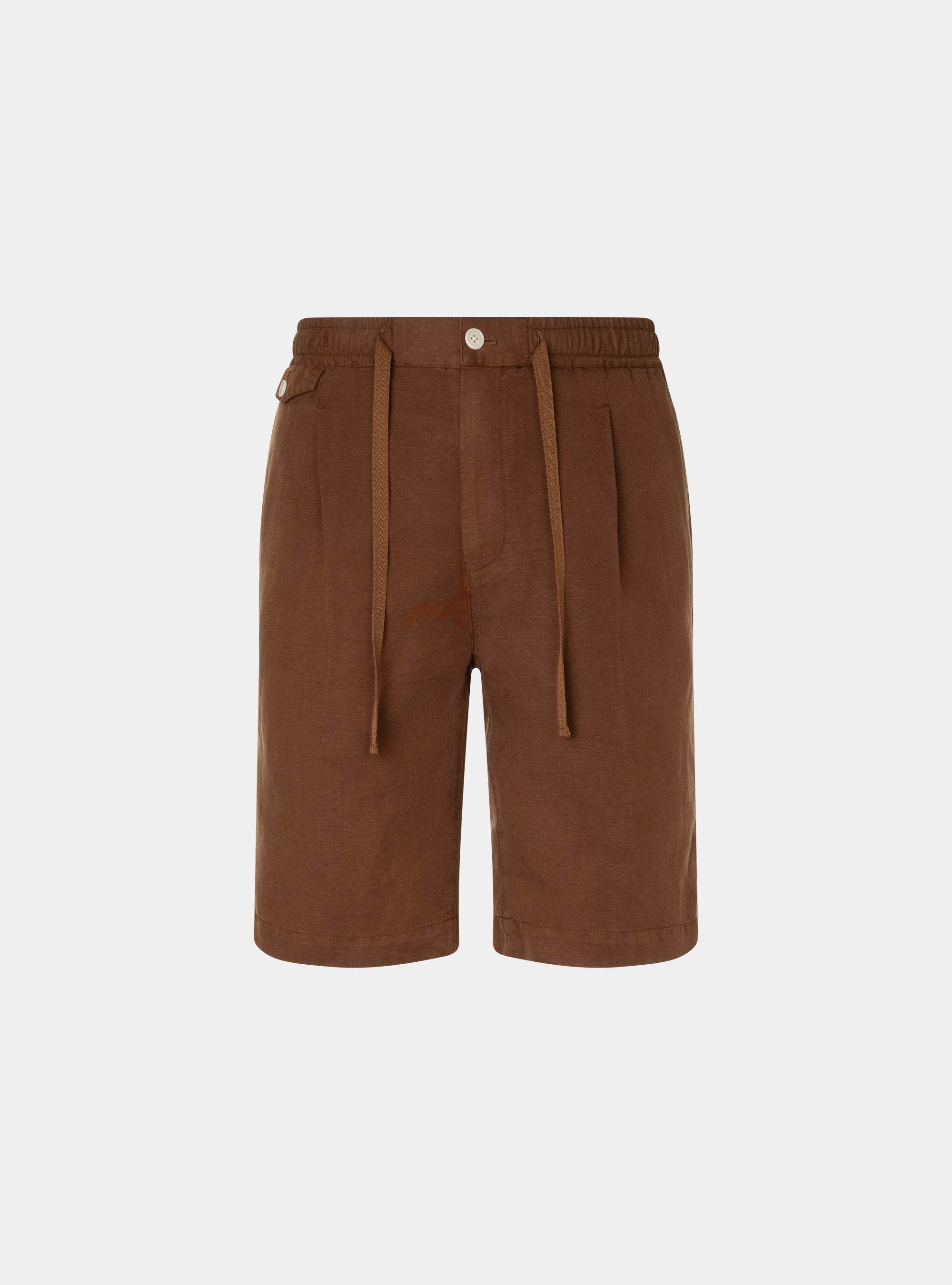 Linen Bermuda shorts with drawstrings, MULTICOLOR